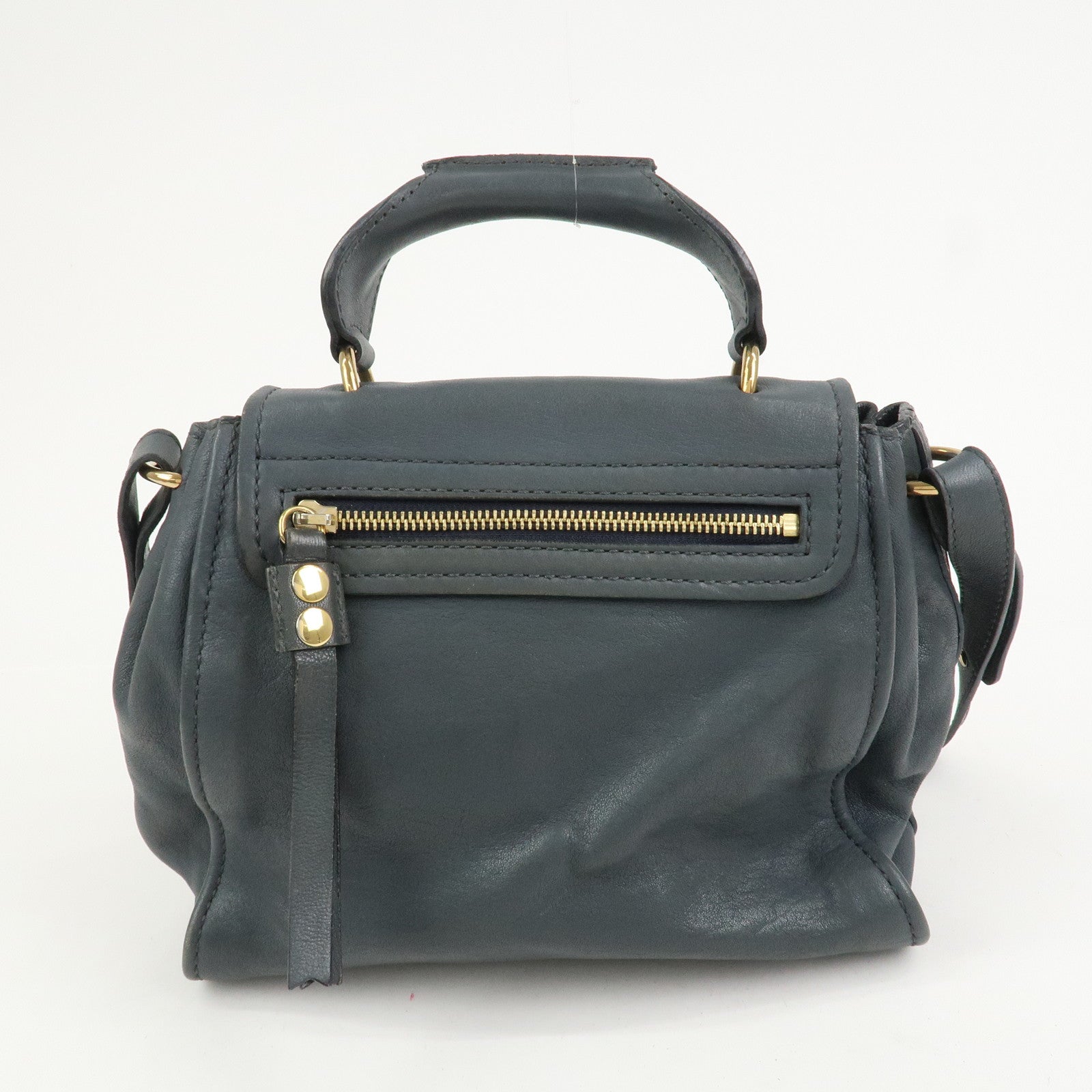 Chloe Elsie Logo Leather 2Way Bag Shoulder Bag Hand Bag Gray