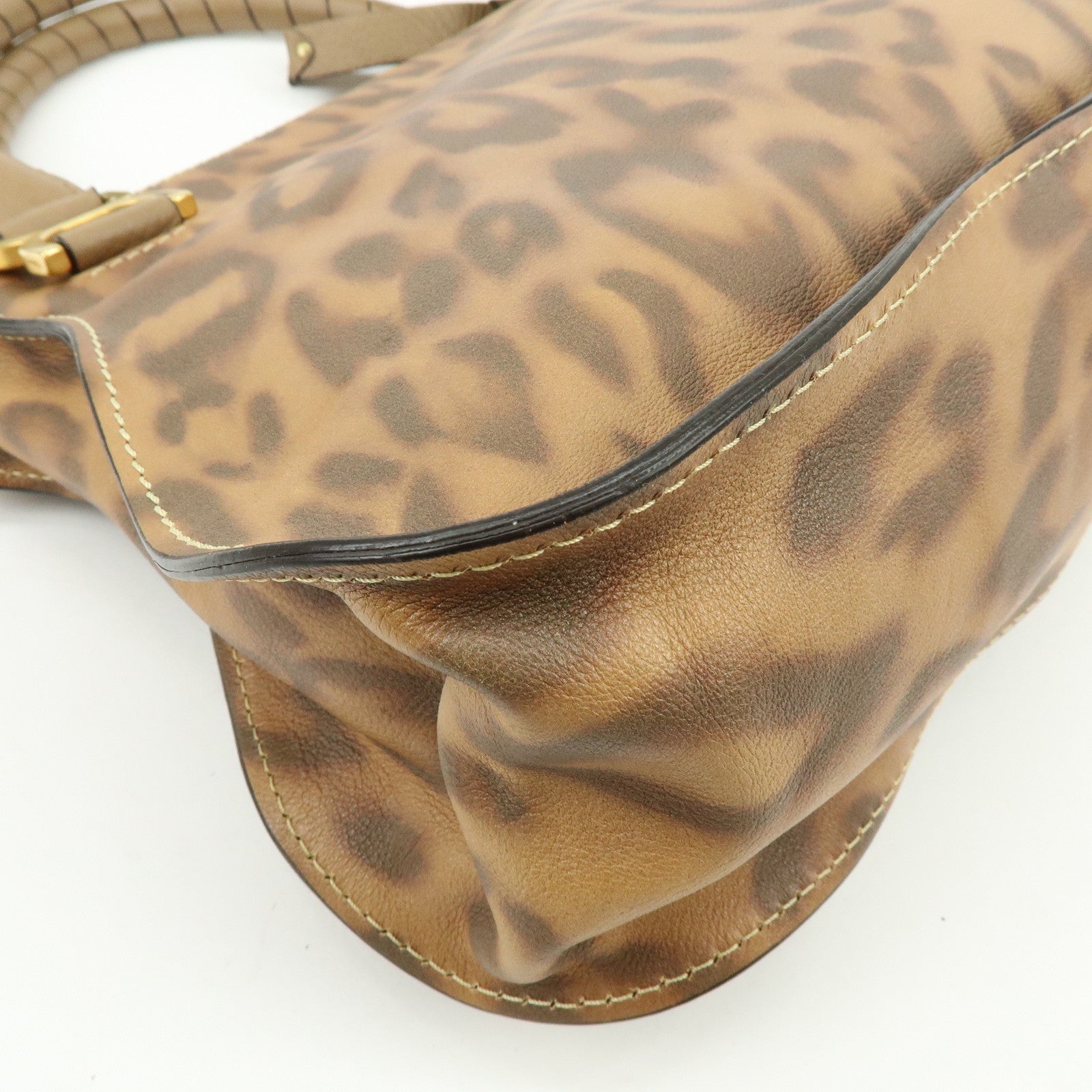 Chloe Marcie Leather Hand Bag Leopard Brown Limited Edition