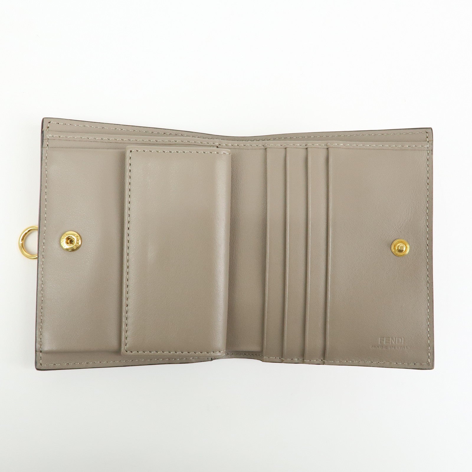 FENDI By The Way Leather Bi-fold Compact Wallet Light Pink 8M0387