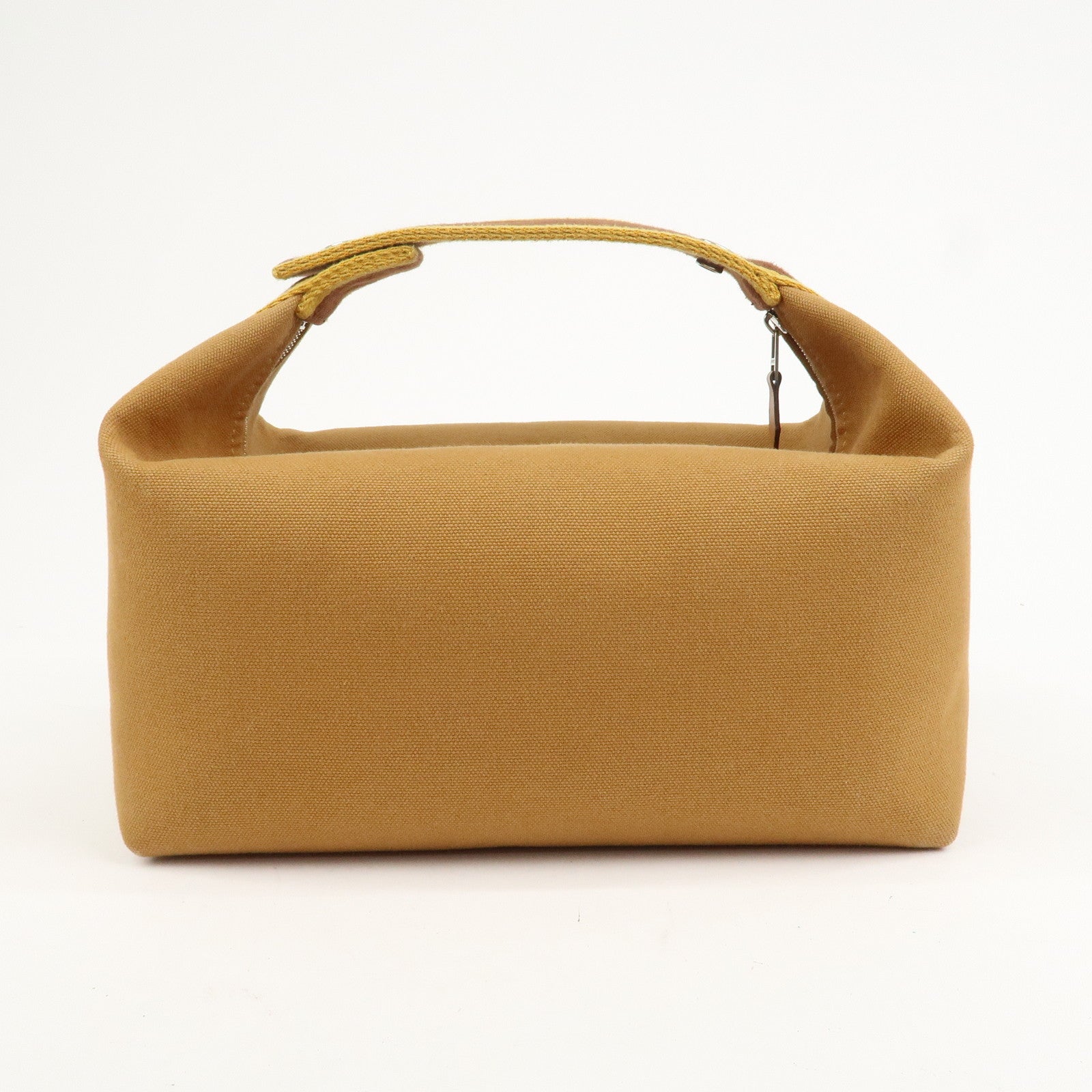HERMES Bride A Brac GM Canvas Hand Bag Cosmetic Pouch Brown