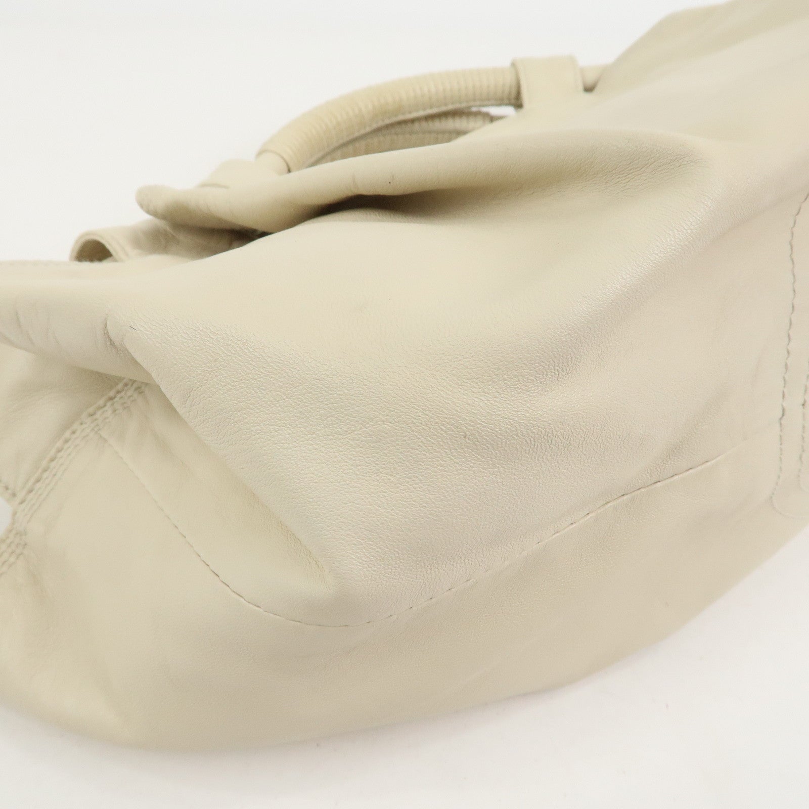 LOEWE Anagram Logo Nappa Aire Leather Hand Bag Ivory