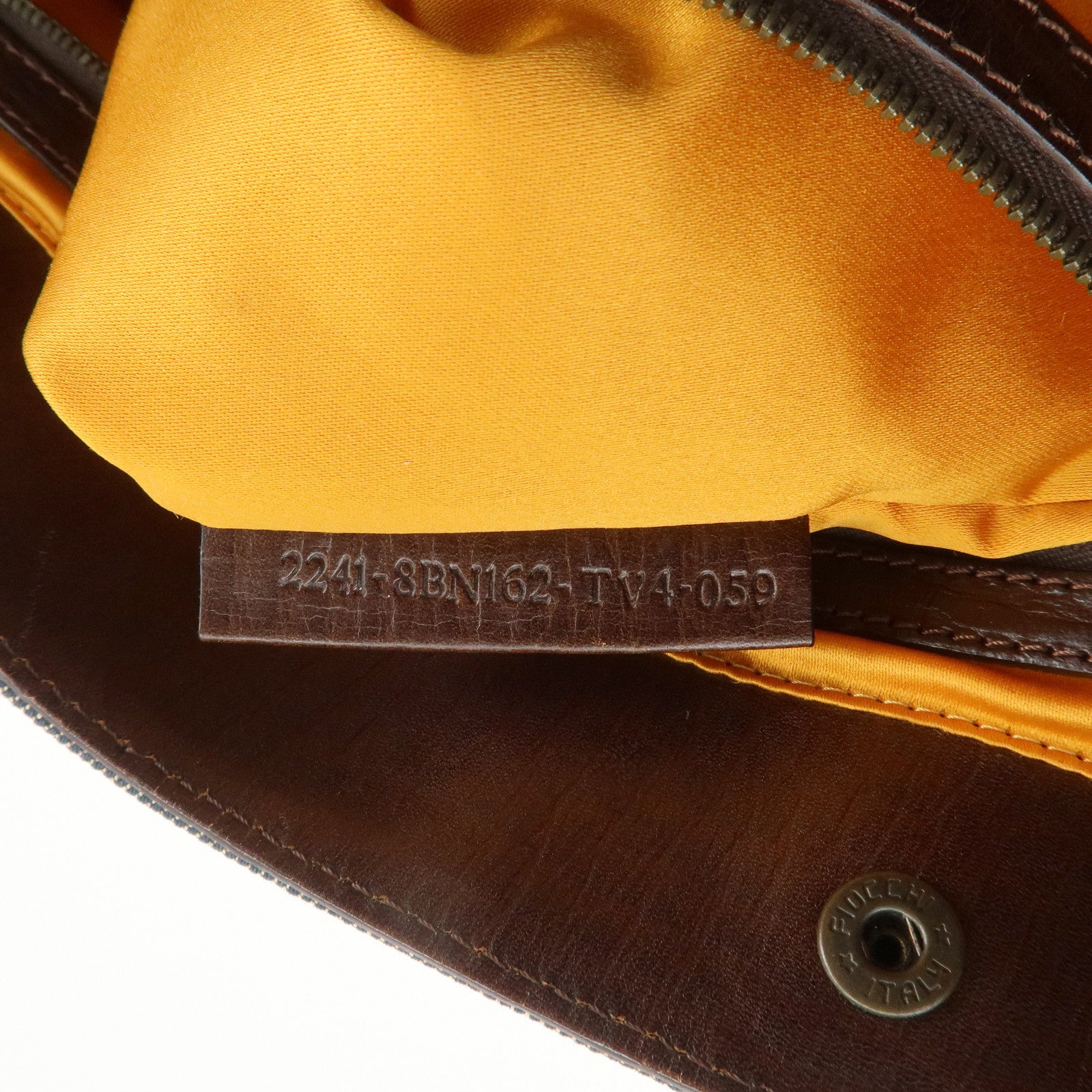 FENDI Etonico Denim Leather Tote Bag Shoulder Bag Brown 8BN162