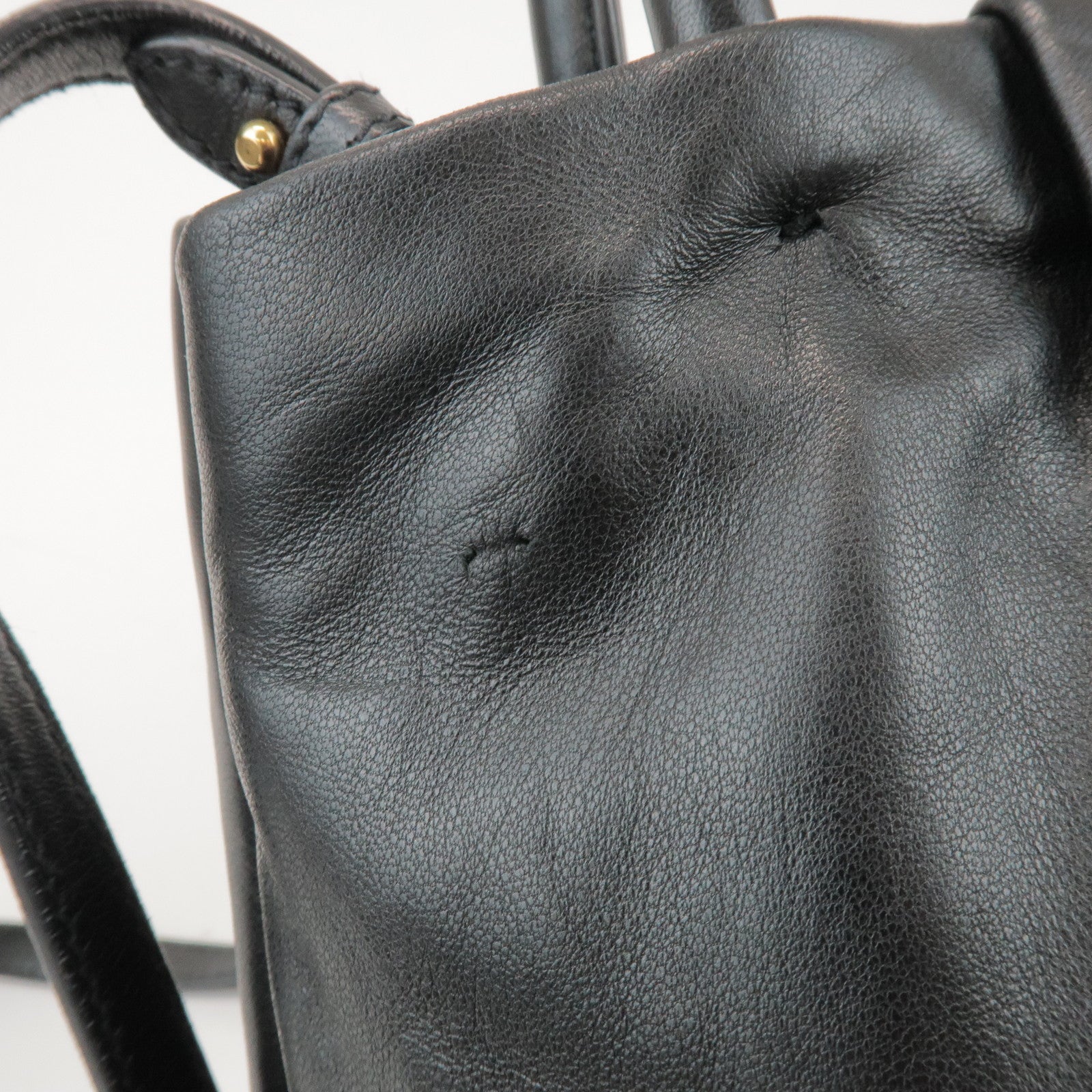 PRADA Logo Leather 2Way Hand Shoulder Bag Ribbon Black Pink BN1604