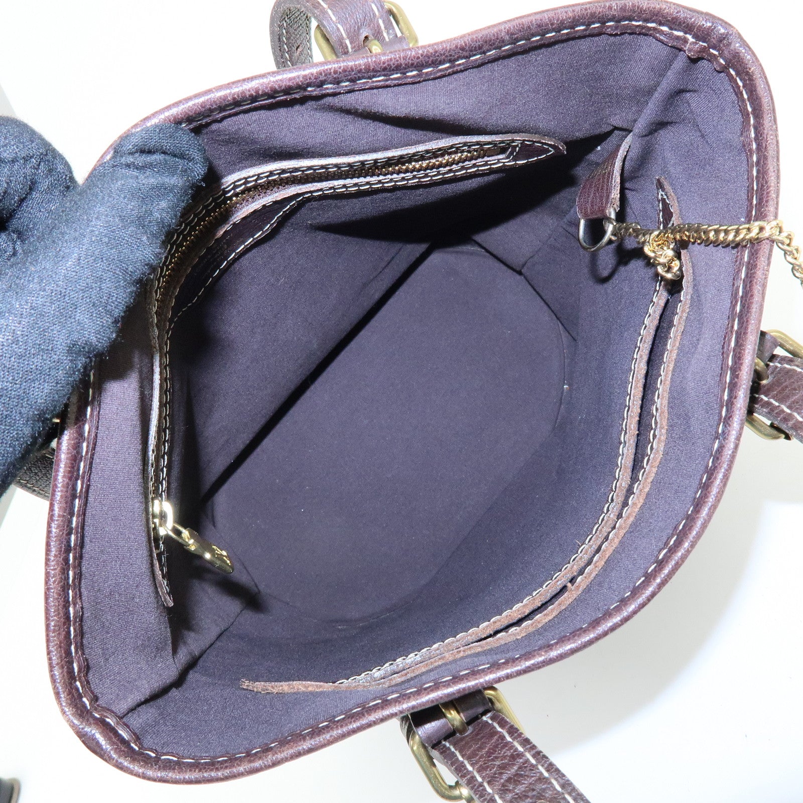 Louis Vuitton Monogram Mini Lin Bucket PM Tote Bag Ebene M95226