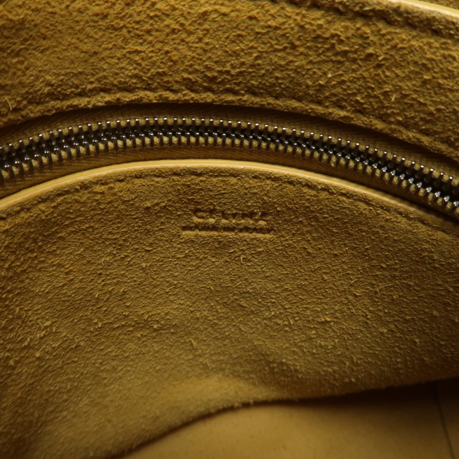 CELINE Leather Sangle Bucket Shoulder Bag Hand Bag Yellow
