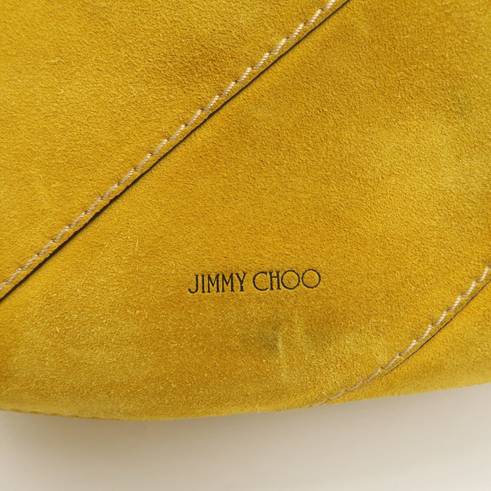 JIMMY CHOO Suede Leather Shoulder Bag Hand Bag Yellow
