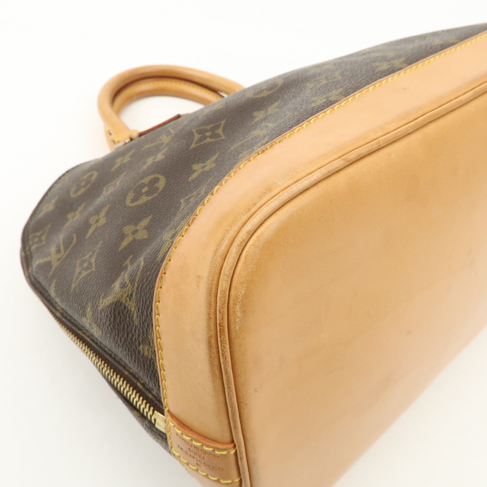 Louis Vuitton Monogram Canvas Alma Hand Bag Brown M51130 Used