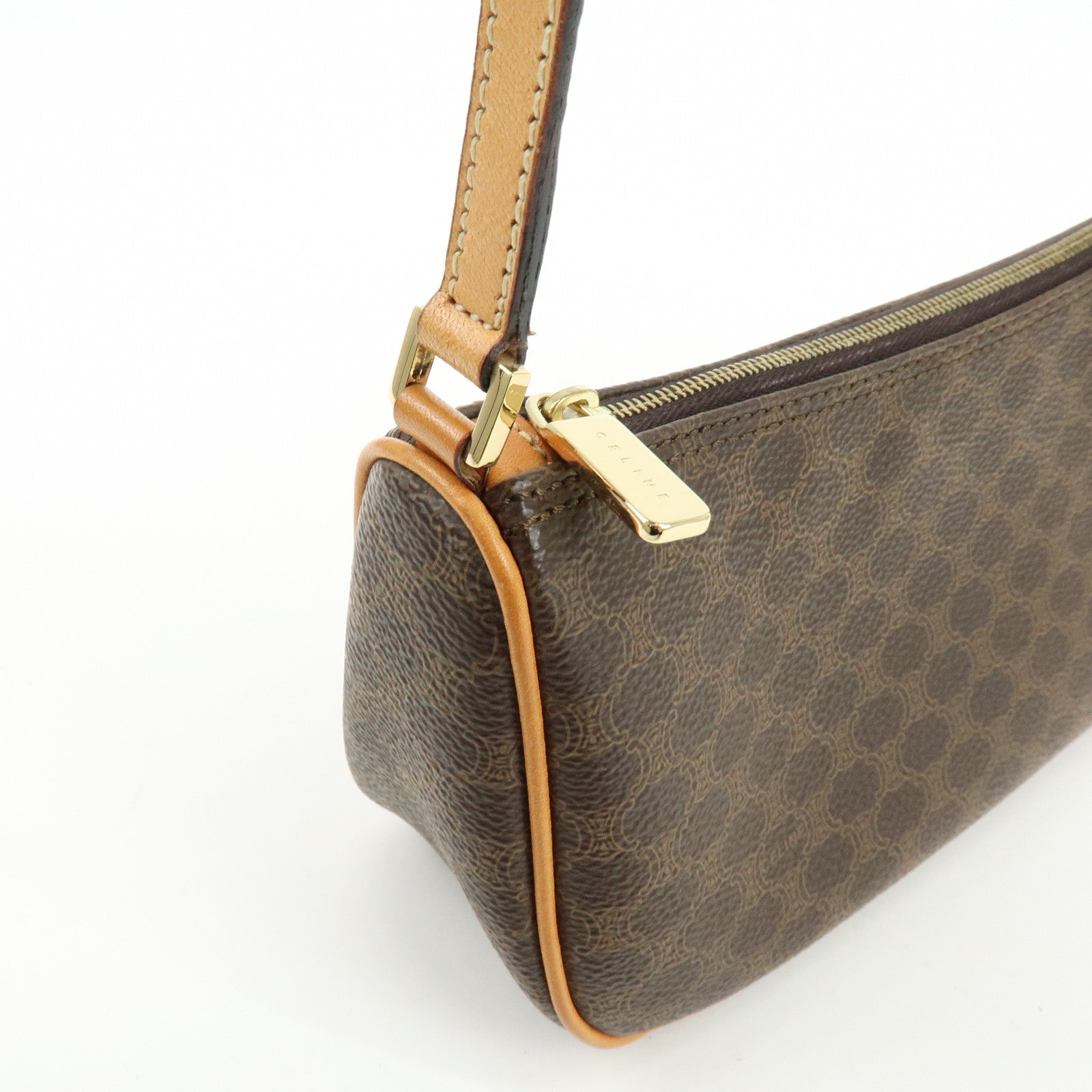 CELINE Macadam PVC Leather Shoulder Bag Hand bag Brown