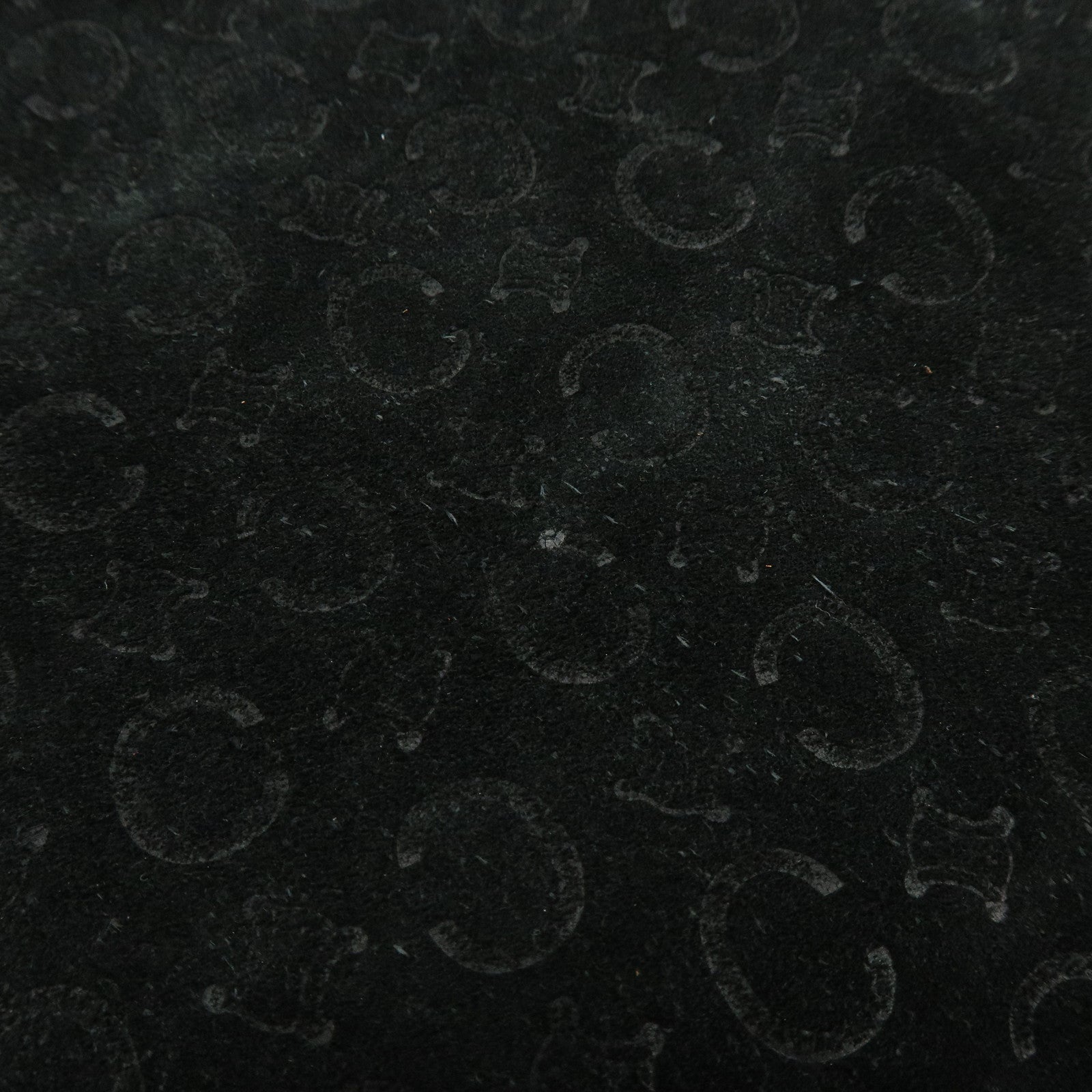 CELINE C Macadam Suede Leather Shoulder Bag Hand Bag Black