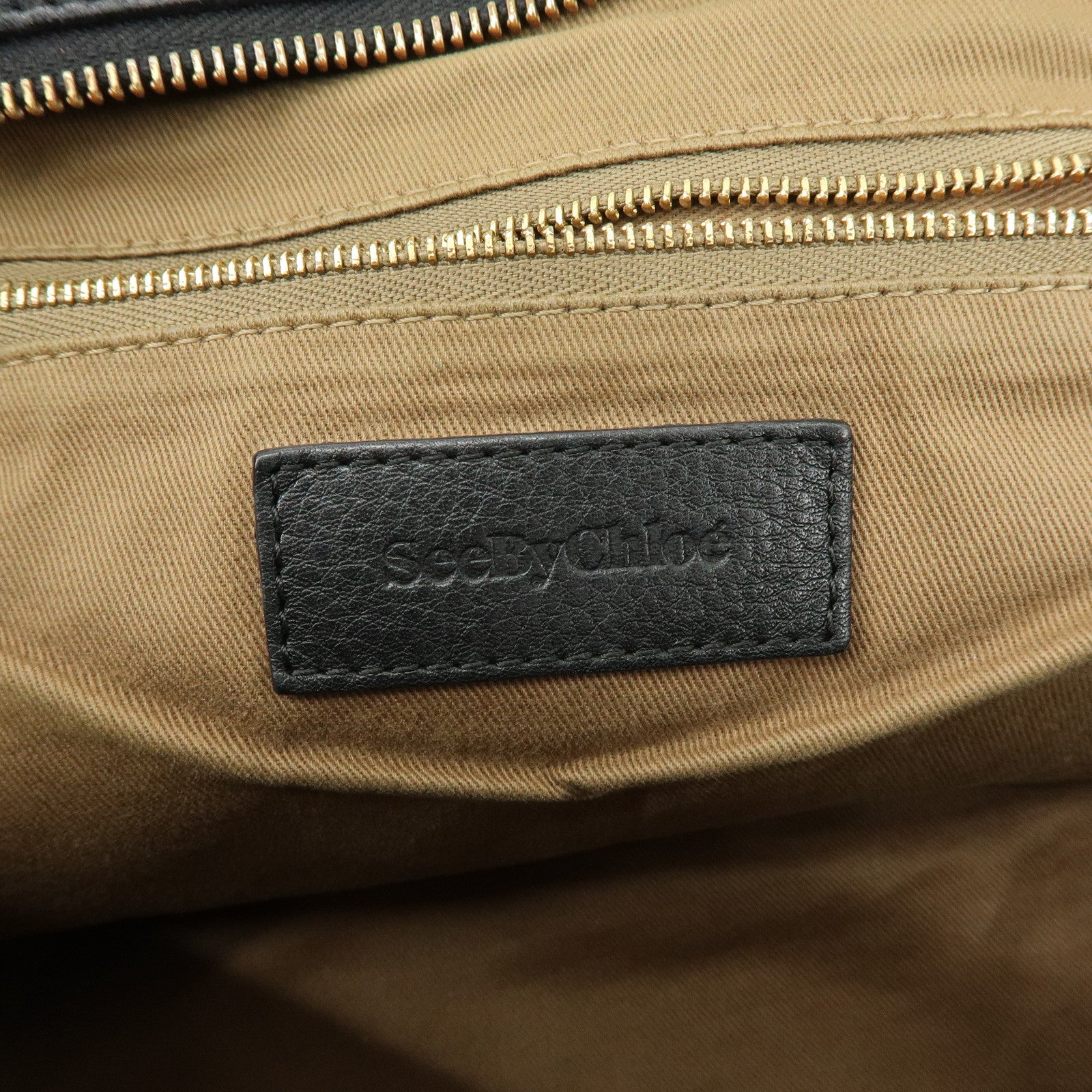 Chloe See By Chloe Leather 2Way Bag Shoulder Bag Hand Bag Black