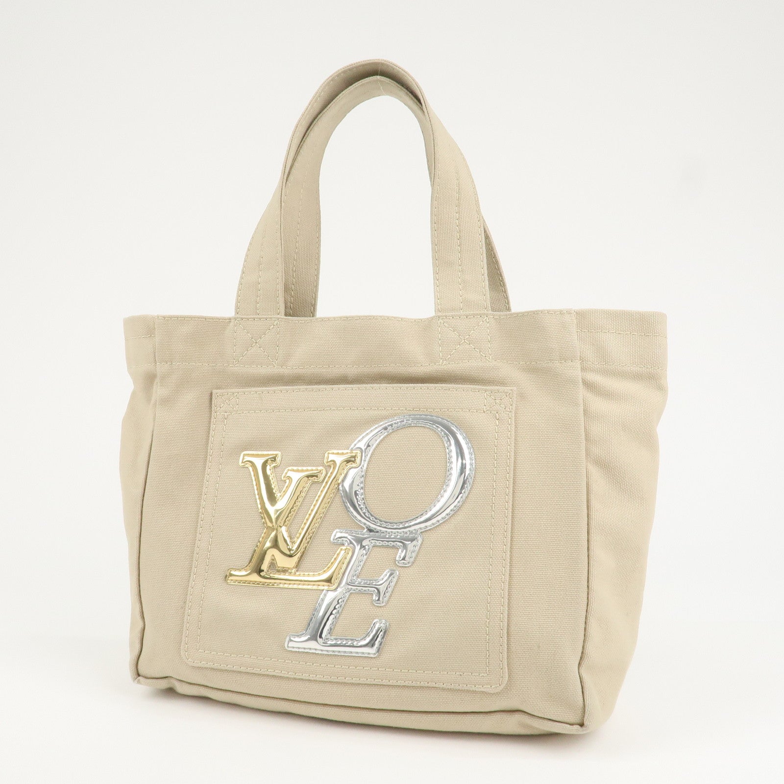 Louis Vuitton Canvas That's Love Tote Bag Hand Bag Ivory M95468 Used
