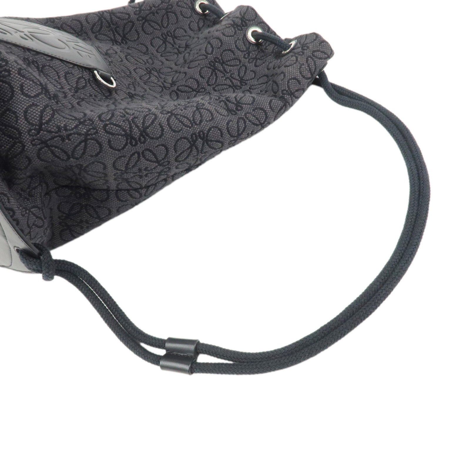 LOEWE Repeat Anagram Knot Jacguard Calf Leather Backpack Black