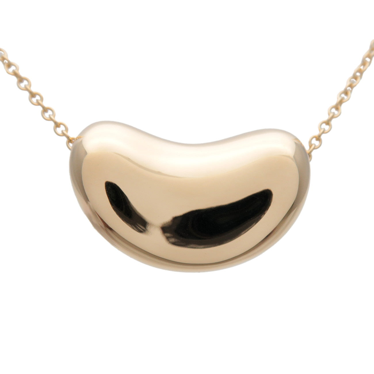 Tiffany&Co. Bean Necklace Medium K18YG 750YG Yellow Gold