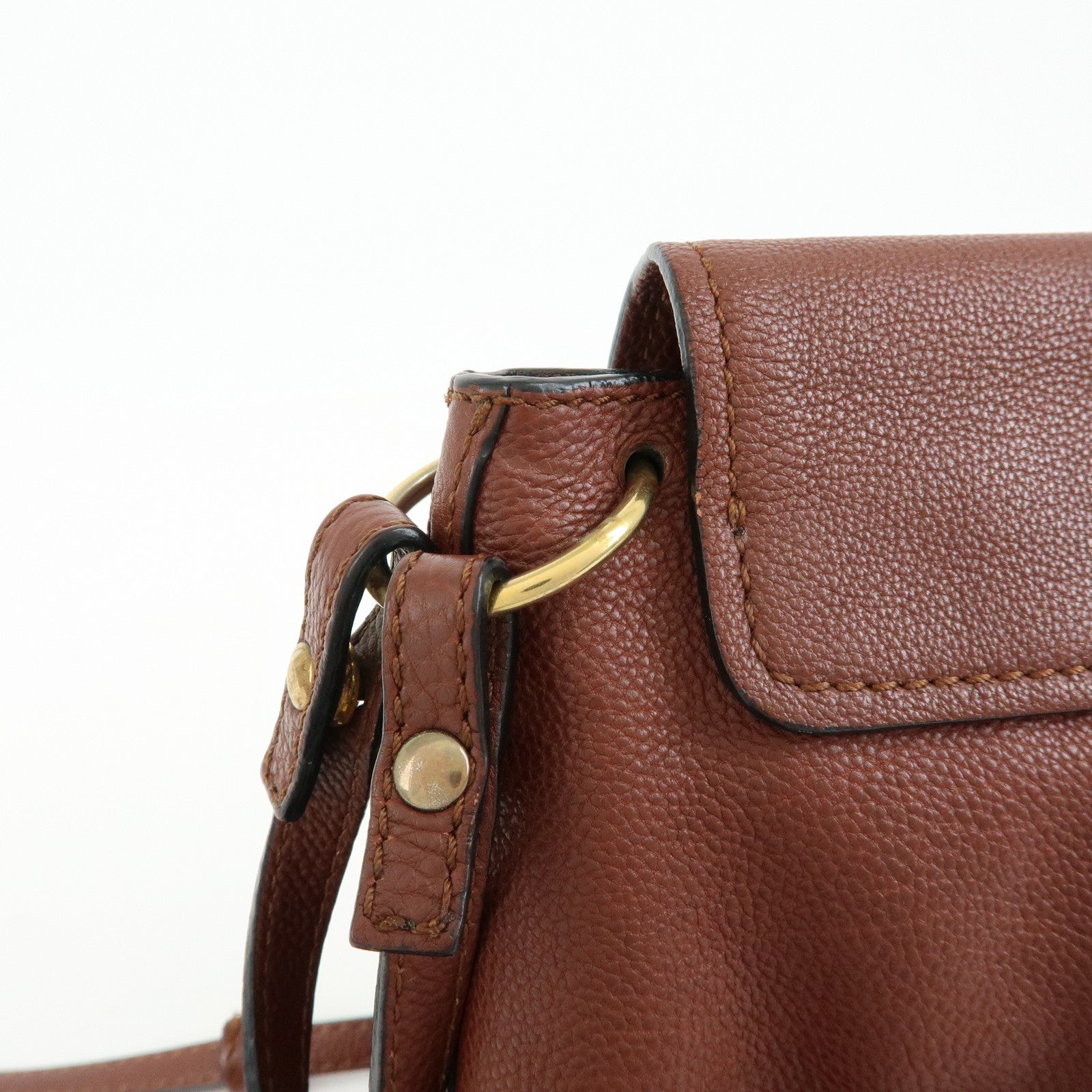 Chloe Elsie Leather 2Way Bag Shoulder Bag Hand Bag Brown