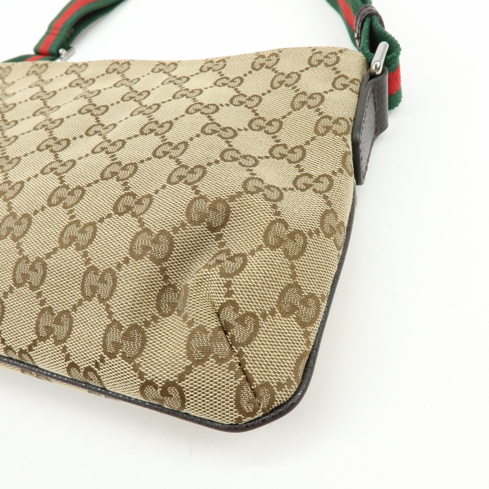 GUCCI Sherry GG Canvas Leather Shoulder Crossbody Bag 189749