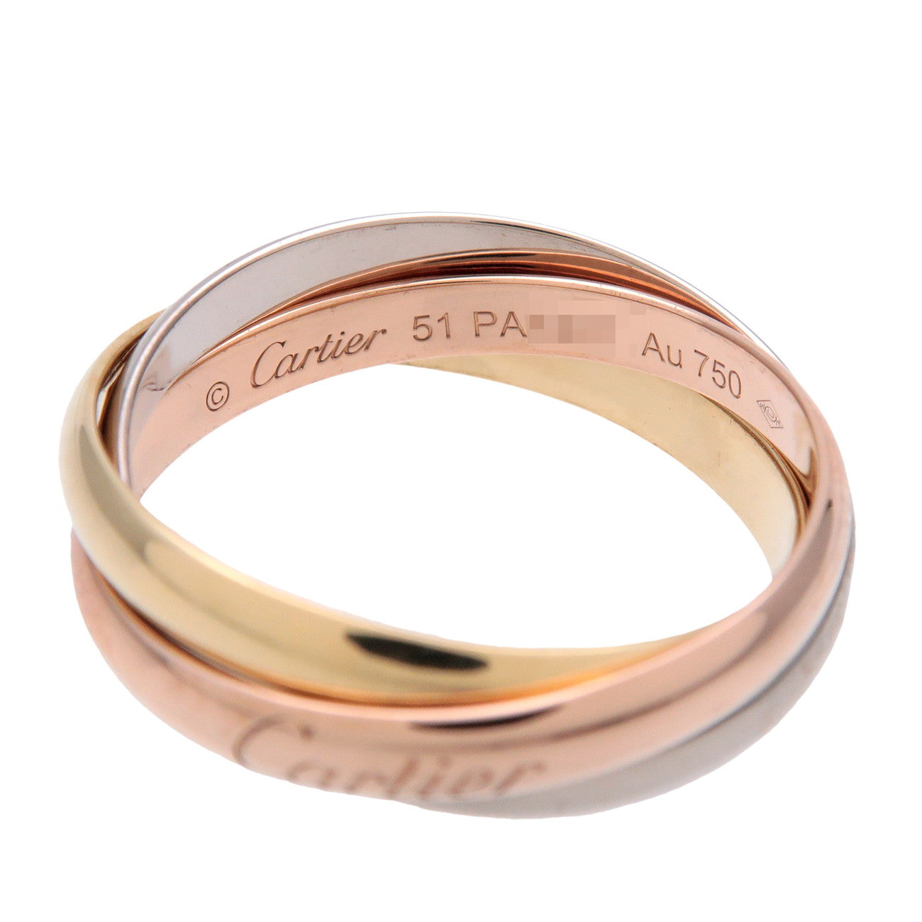Cartier Trinity Ring SM #51 K18 750WG/PG/YG Gold US6 EU51 HK13