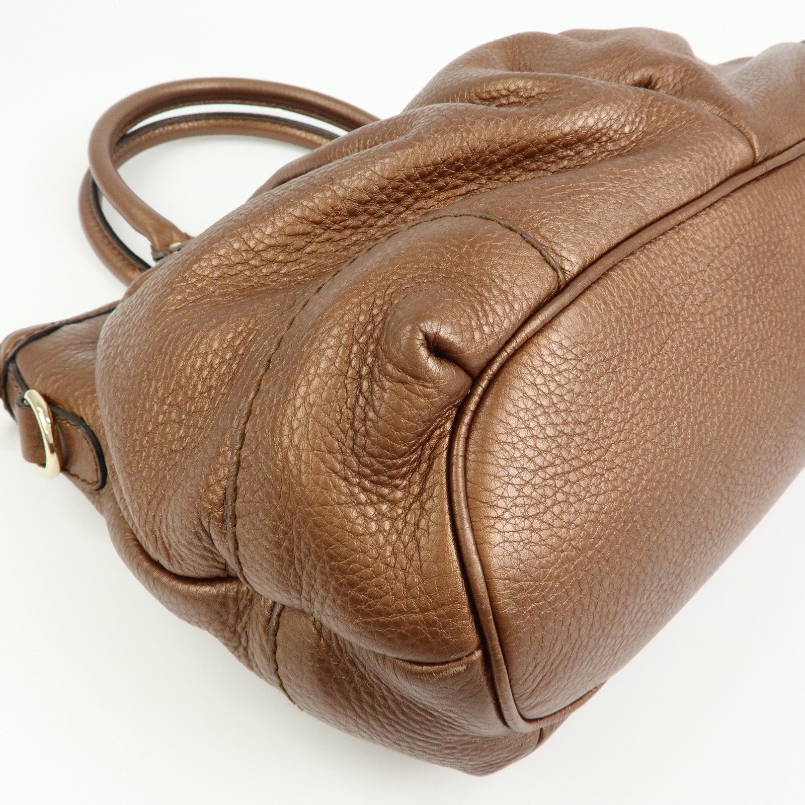 GUCCI Sukey Interlocking G Leather 2Way Shoulder Bag Bronze 247902