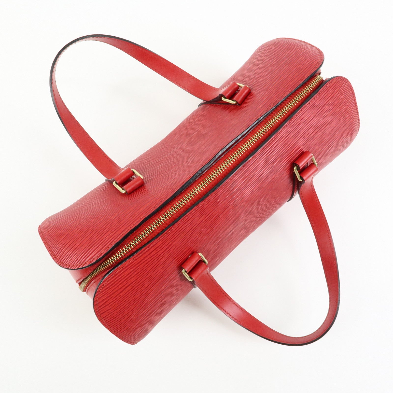 Louis Vuitton Epi Soufflot Leather Hand Bag Castillian Red M52227