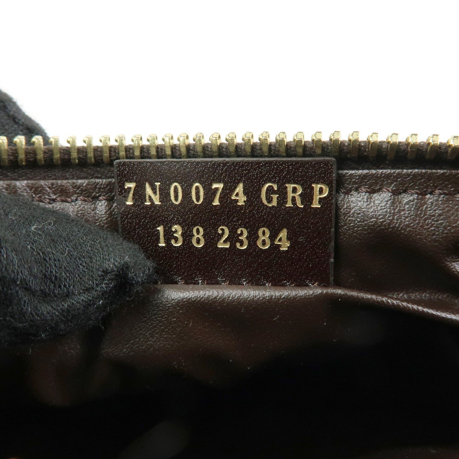 FENDI Zucca PVC Leather Cosmetic Pouch Brown Black 7N0074
