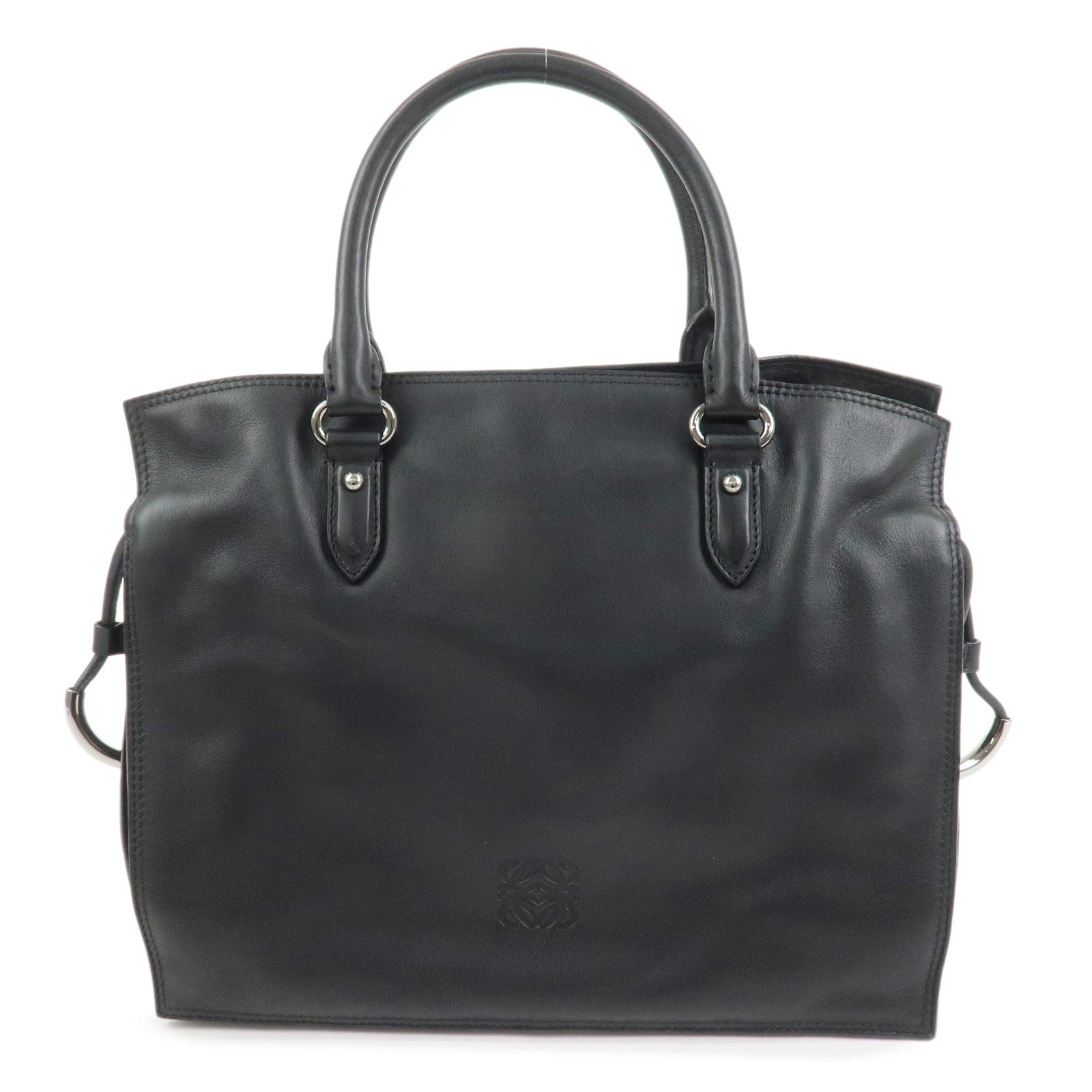 LOEWE Anagram Calf Leather Hand Bag Black