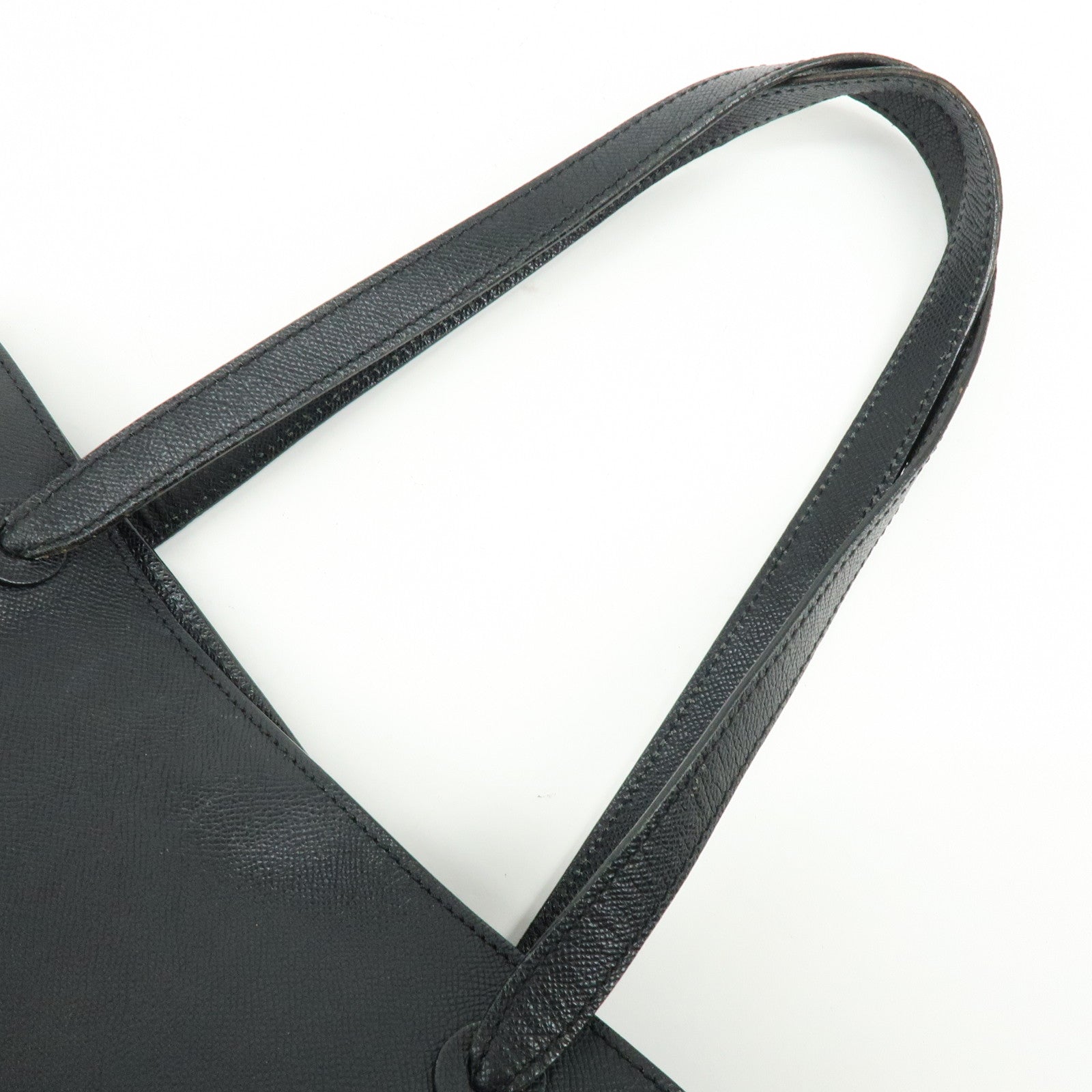 CHANEL Calf Skin Tote Bag Shoulder Bag Black