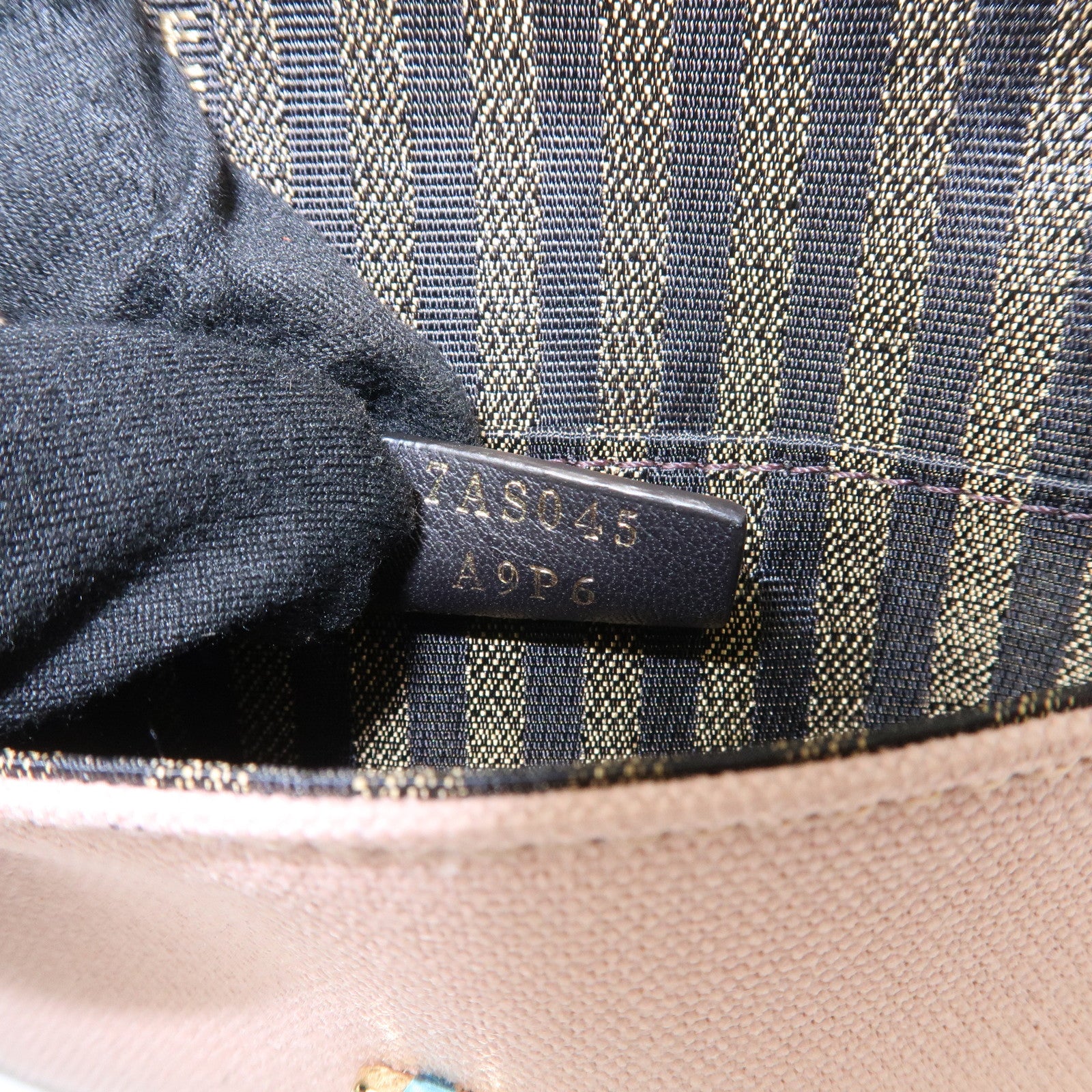 FENDI Zucca Nano Baguette Canvas Leather Chain Shoulder Bag 7AS045