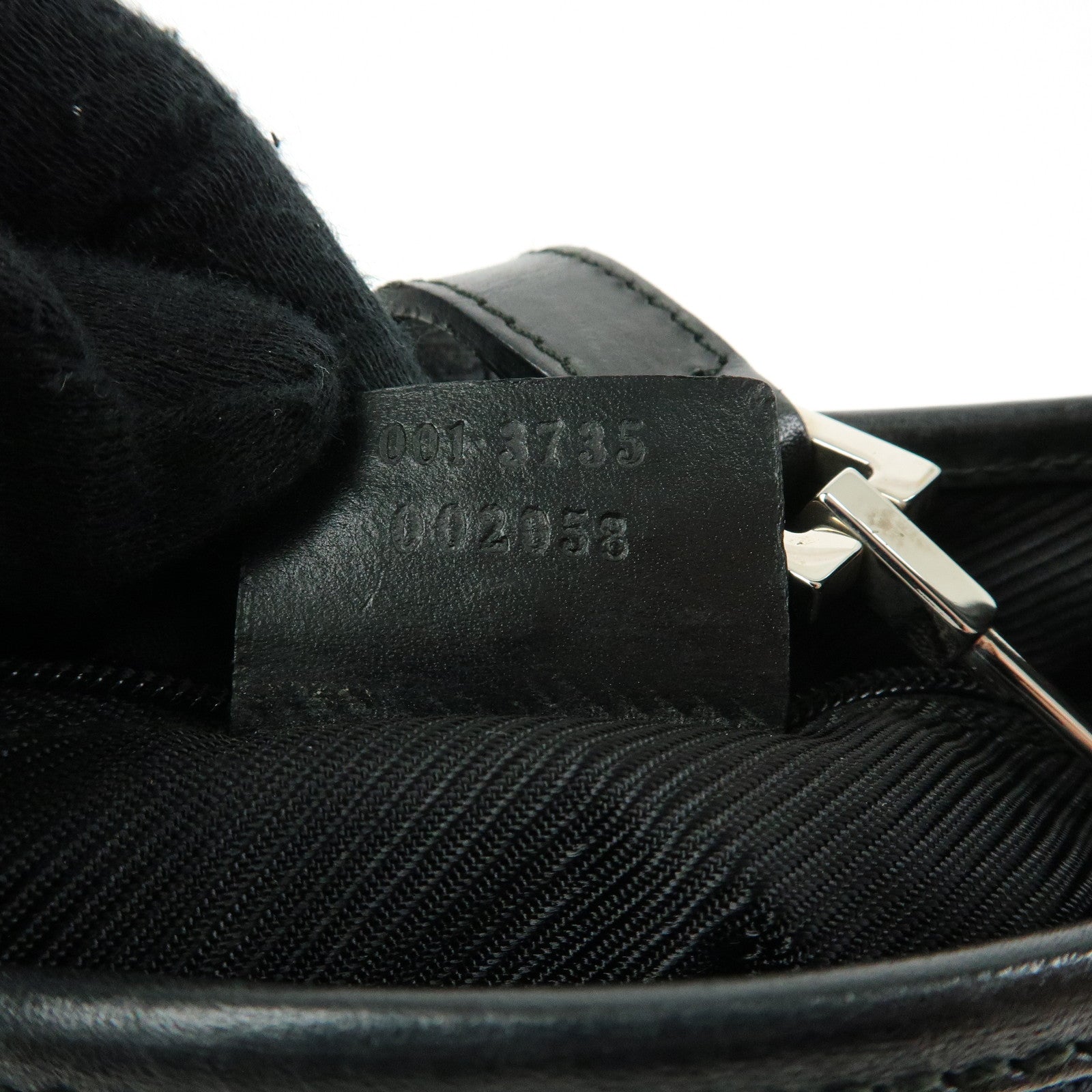 GUCCI Jackie GG Canvas Leather Shoulder Bag Black  001.3735