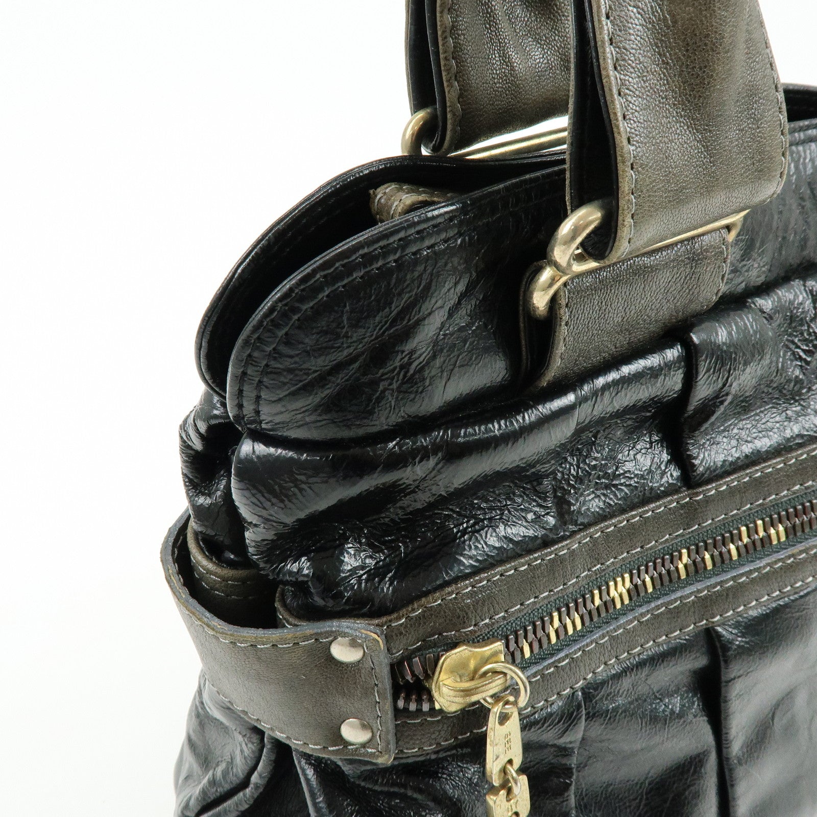 Chloe See By Chloe Day Tripper Patent Leather Tote Bag Black