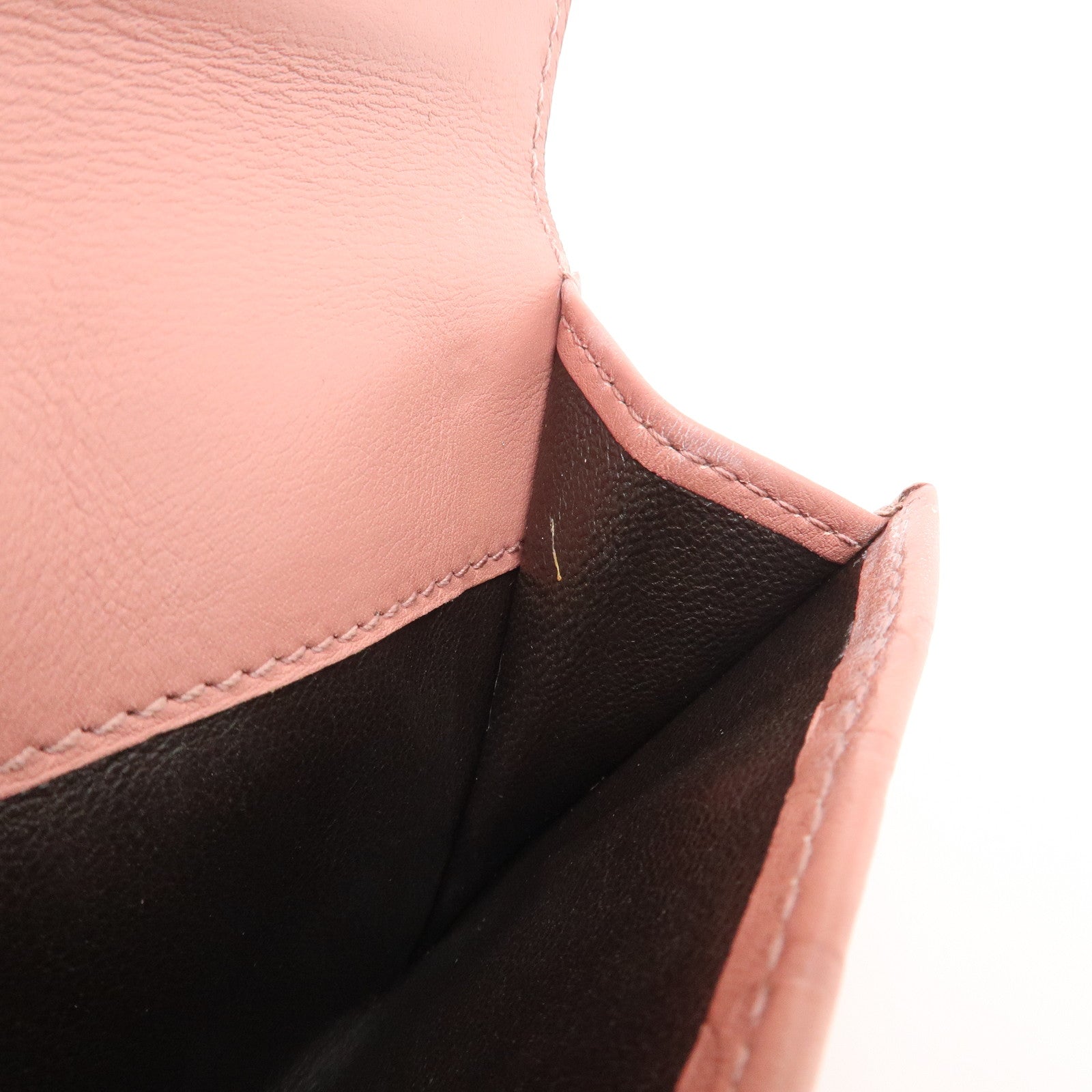 GUCCI Guccissima Leather Heart W Hook Bi-fold Wallet Pink 203550