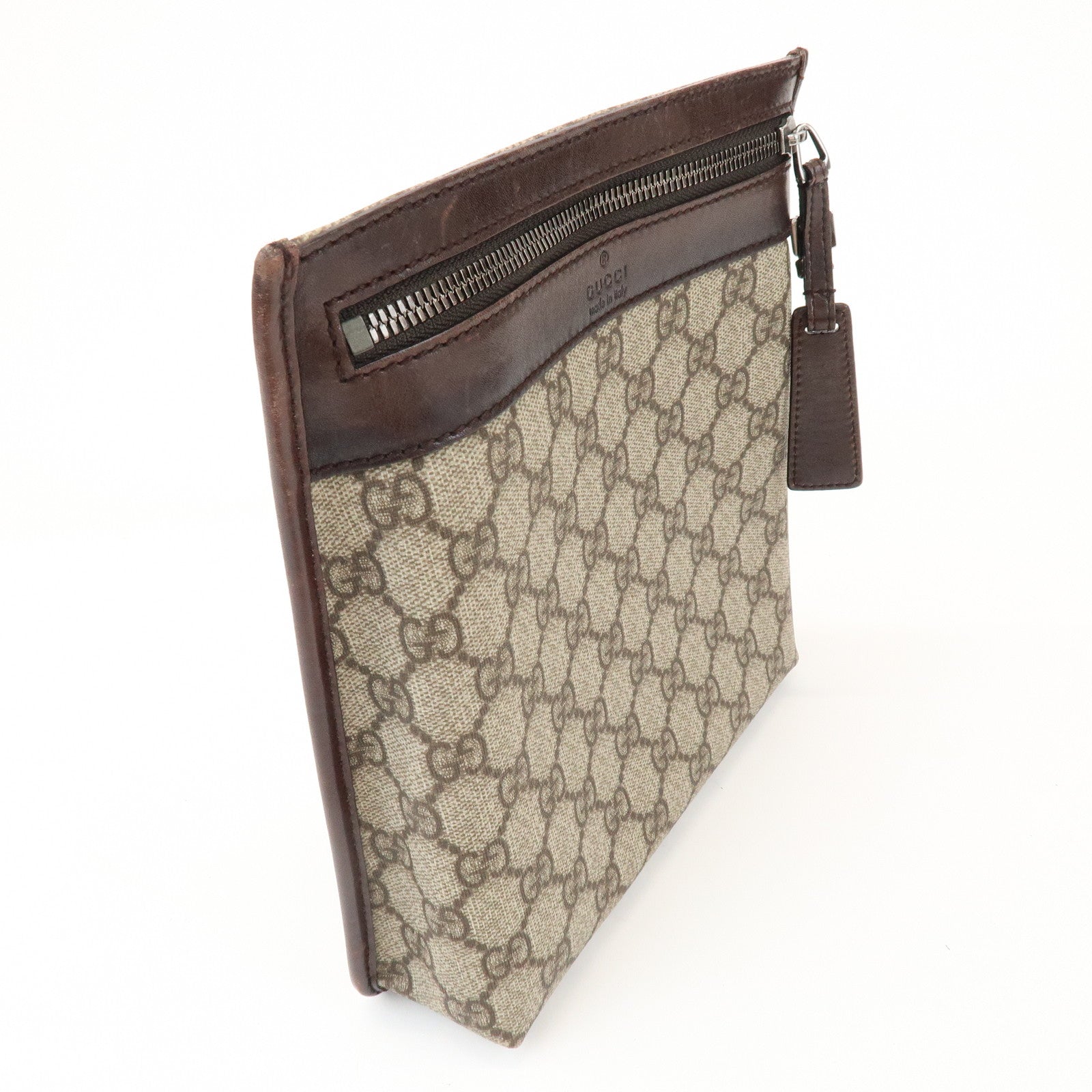 GUCCI GG Supreme PVC Leather Shoulder Crossbody Bag Brown 92562