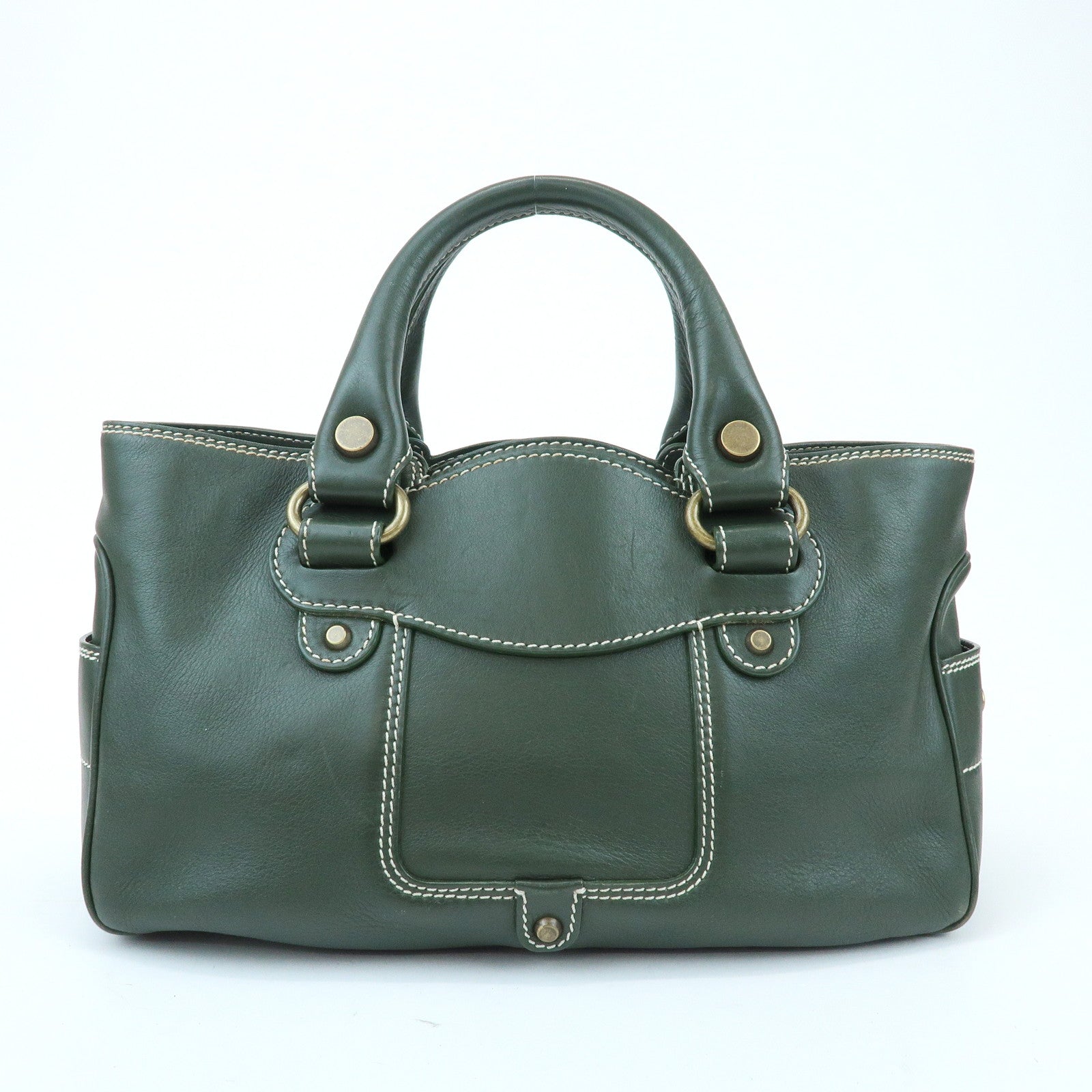 【CELINE】Boogie bag 32 CELINE Boogie Bag Leather Hand Bag Tote Bag Dark Green