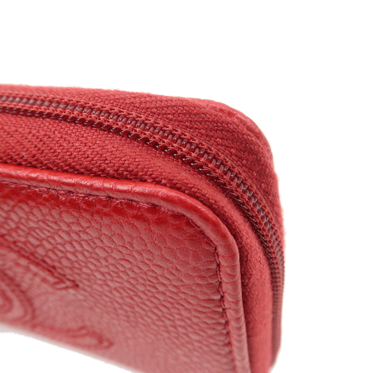CHANEL COCO Mark Caviarskin Card Case Coin Case Red A68890