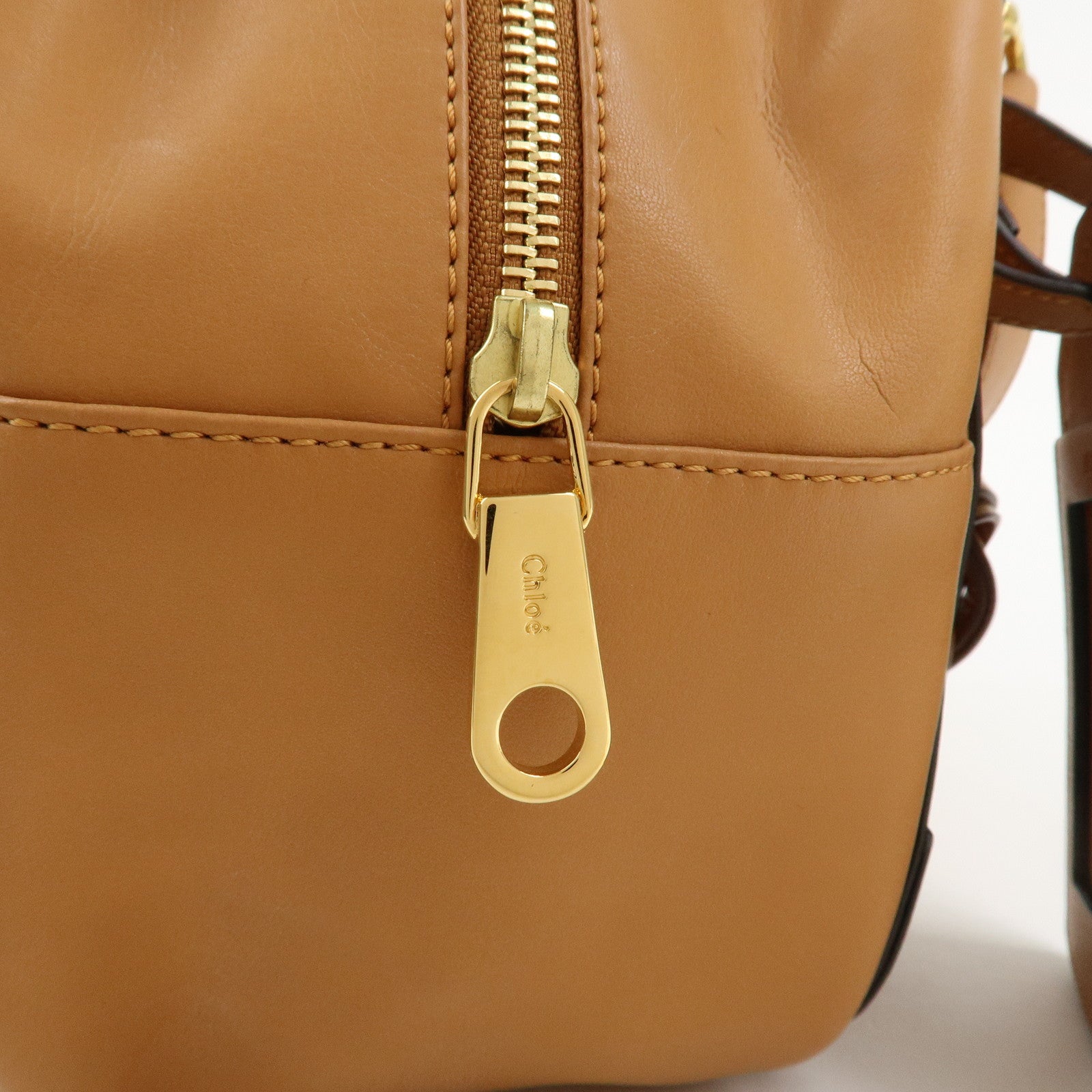 Chloe Eden Leather Shoulder Bag Hand Bag Tassel Brown