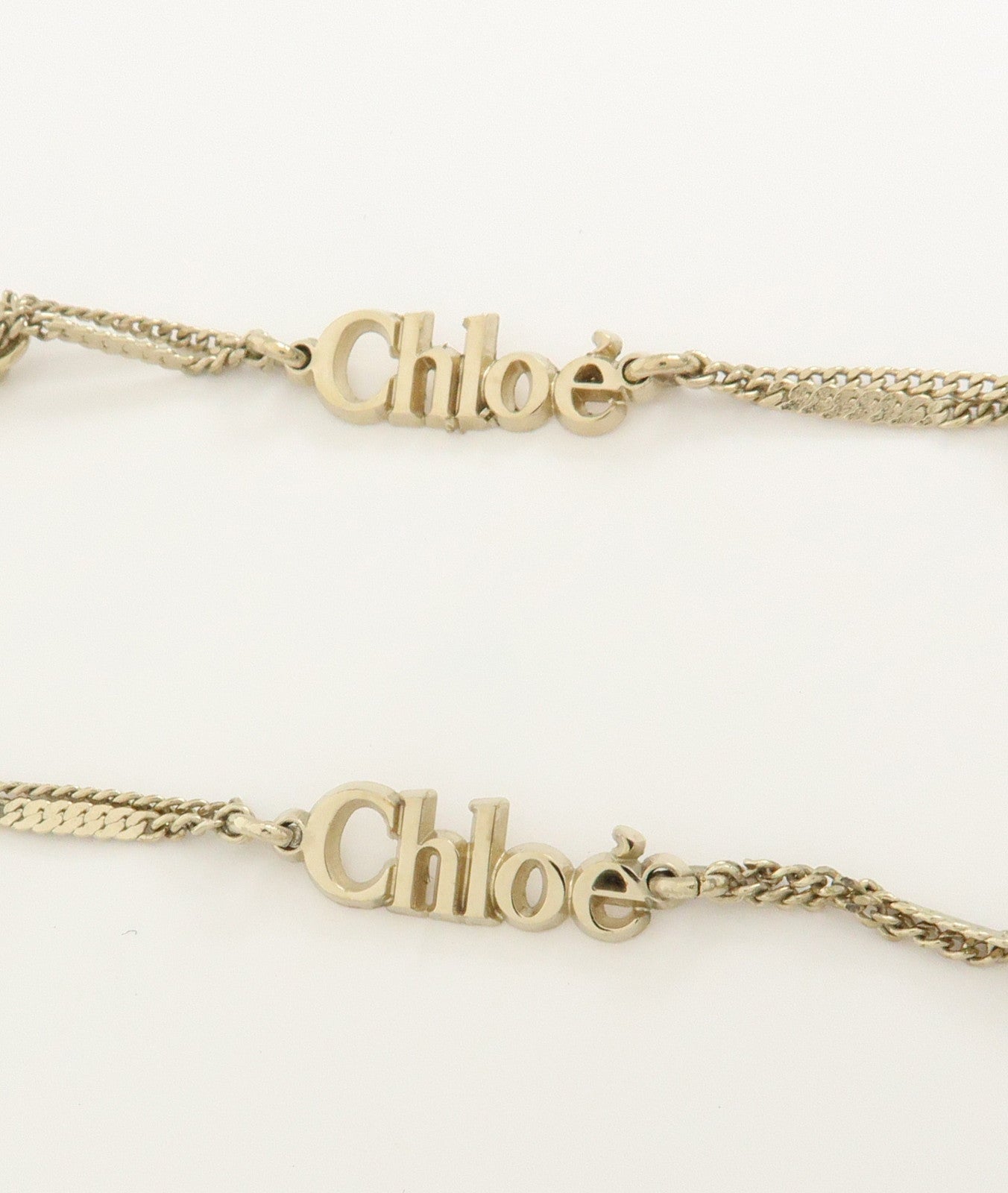Chloe Iconic Logo Dangling Metal Earrings Gold