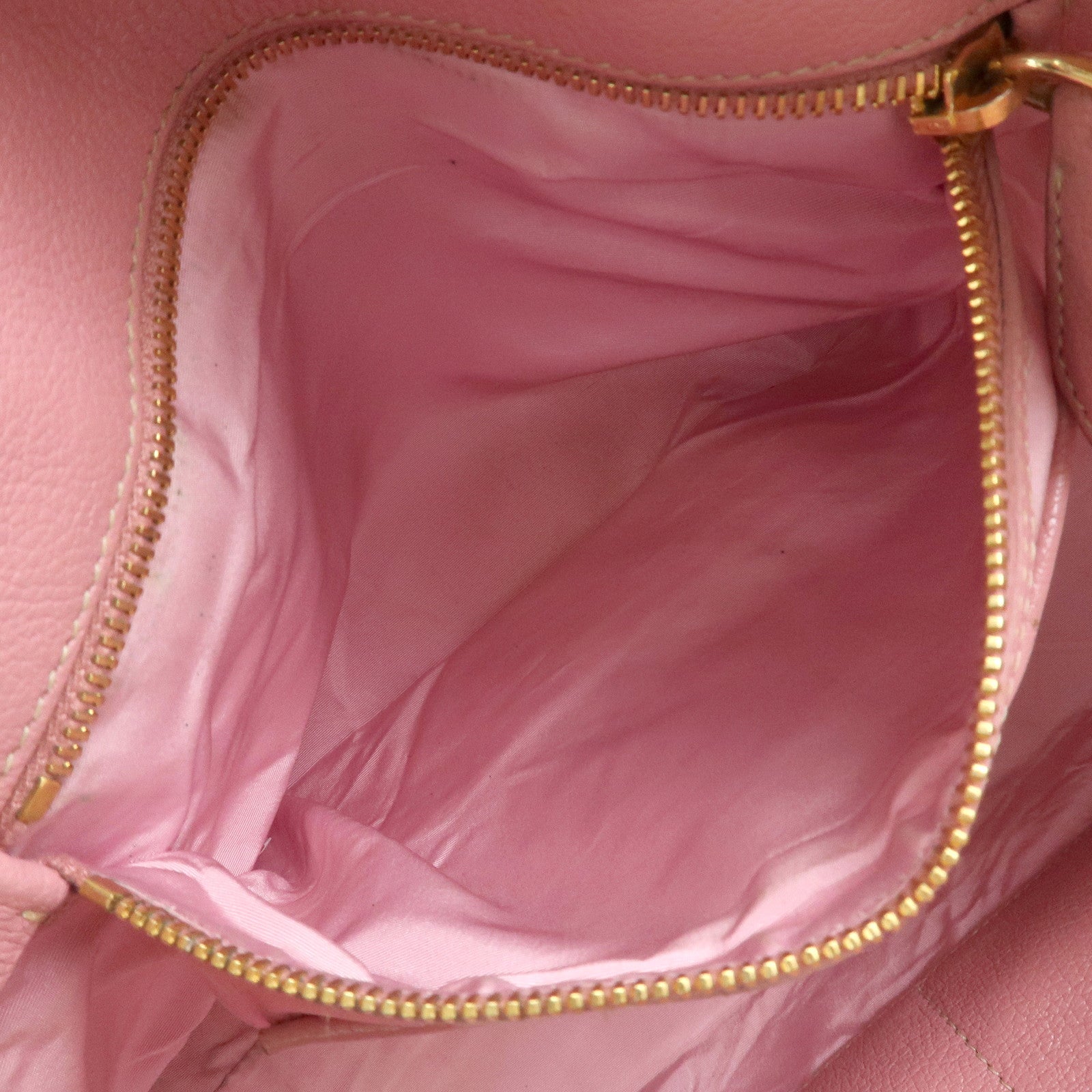 MIU MIU Logo Leather Tote Bag Hand Bag Pink