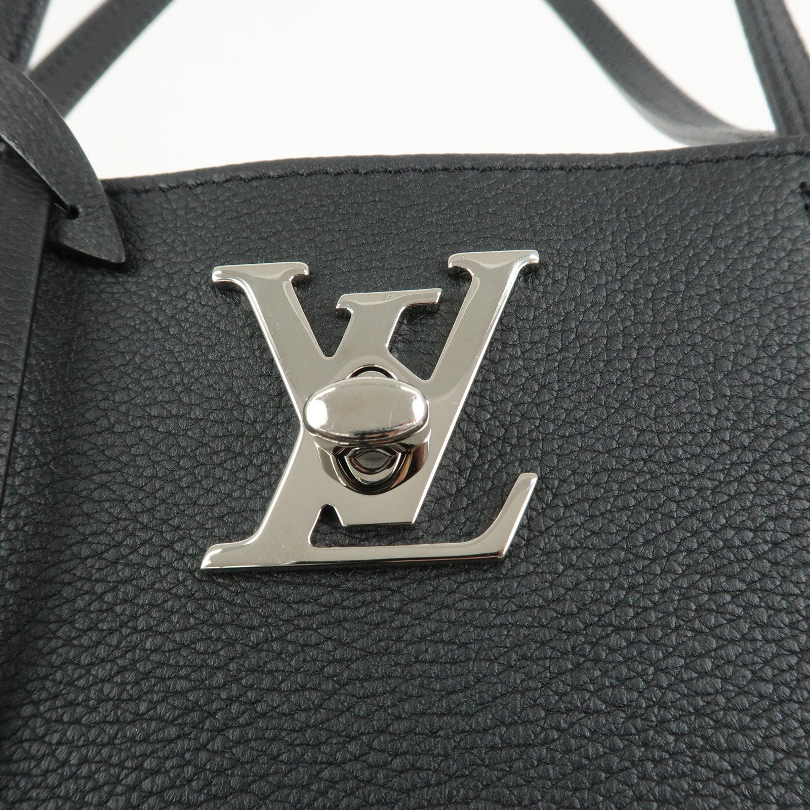 Louis Vuitton Lockme Cabas Leather Tote Bag Hand Bag Noir M42291