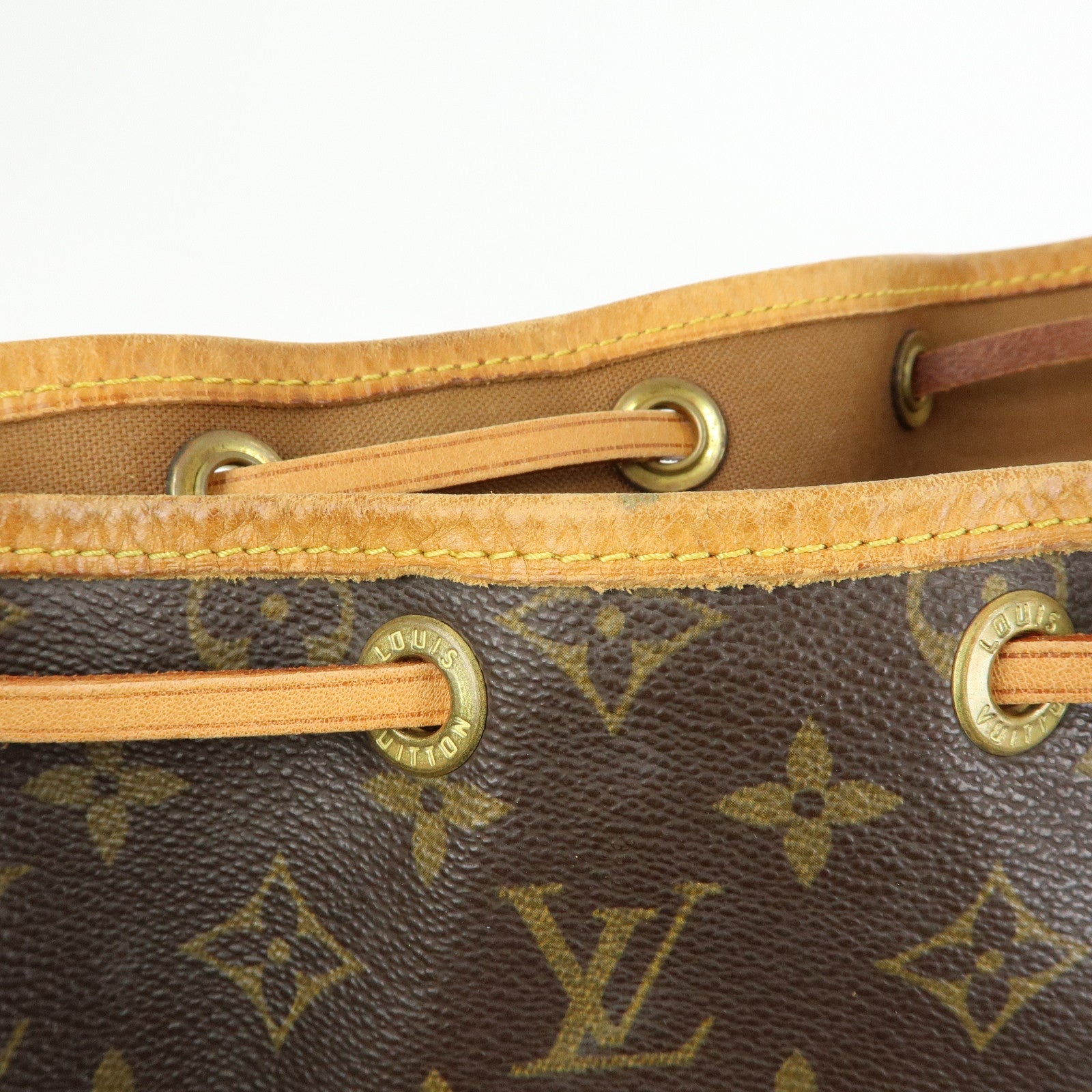 Louis Vuitton Monogram Canvas Leather Noe Shoulder Bag Brown M42224
