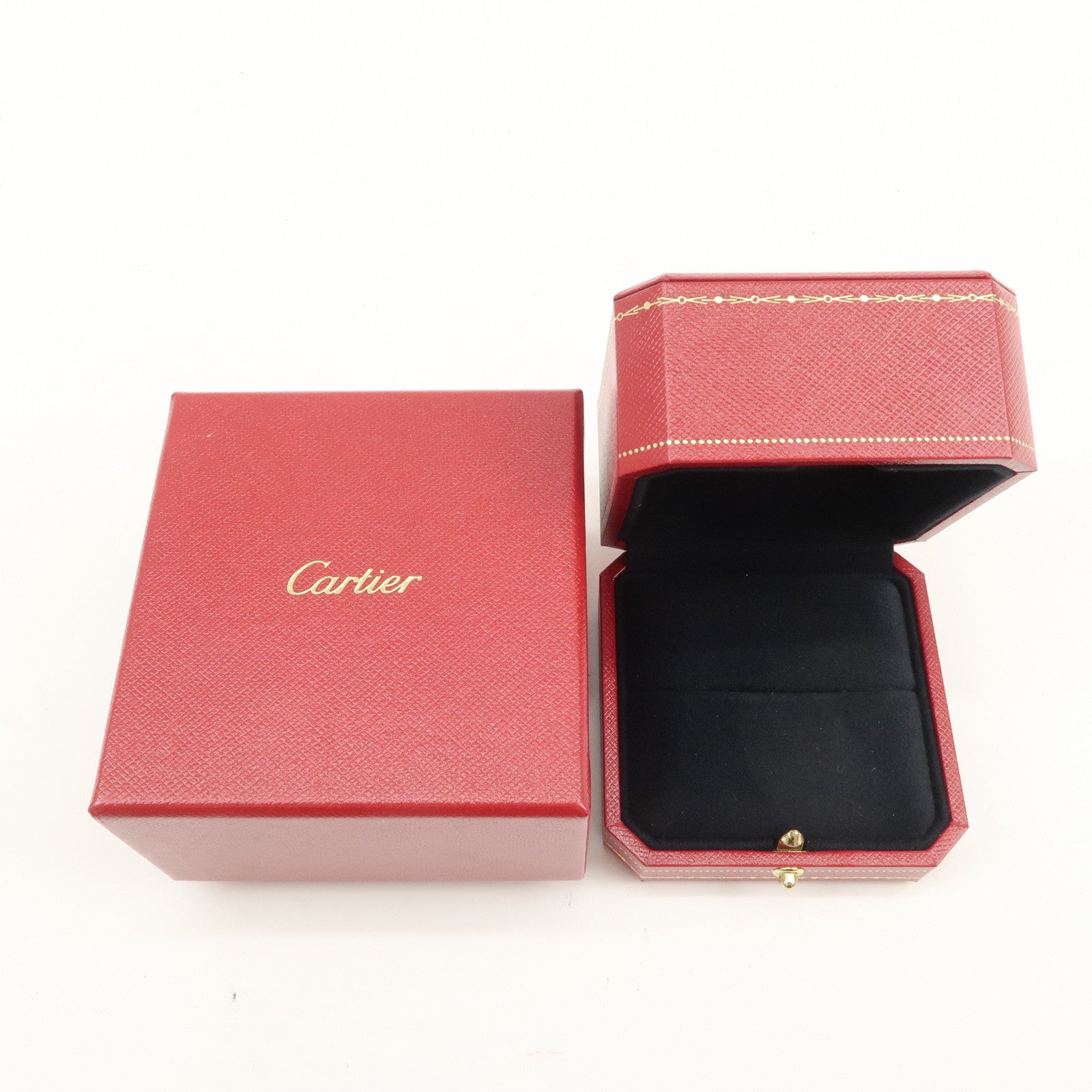 Cartier Set of 2 Jewelry Box Ring Box Display Box Red