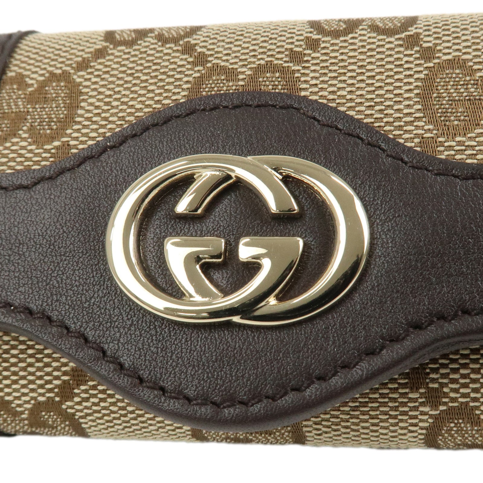 GUCCI Sukey GG Canvas Leather 6 Ring Key Case Beige Brown 282432