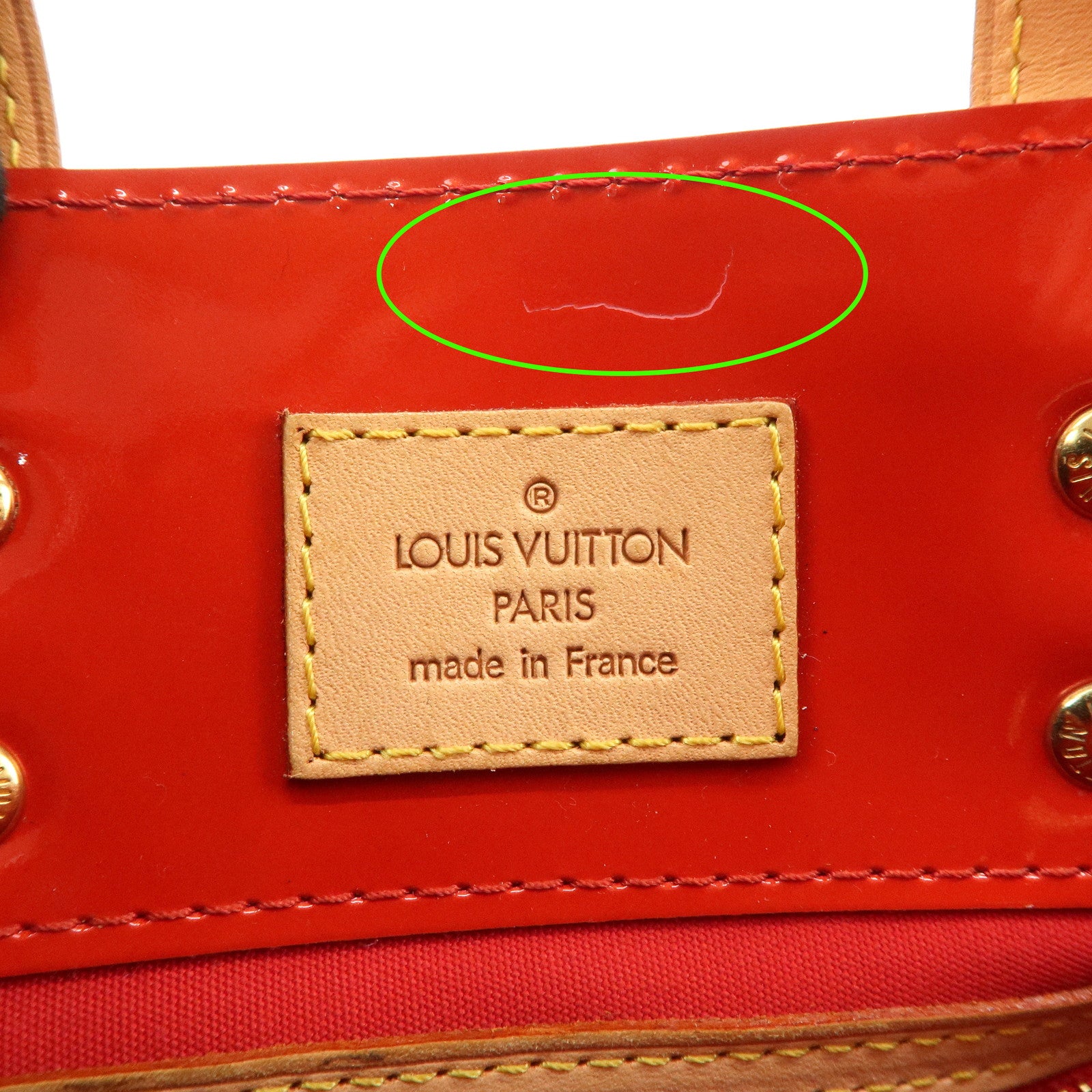 Louis Vuitton Monogram Vernis Lead PM Hand Bag Rouge M91088