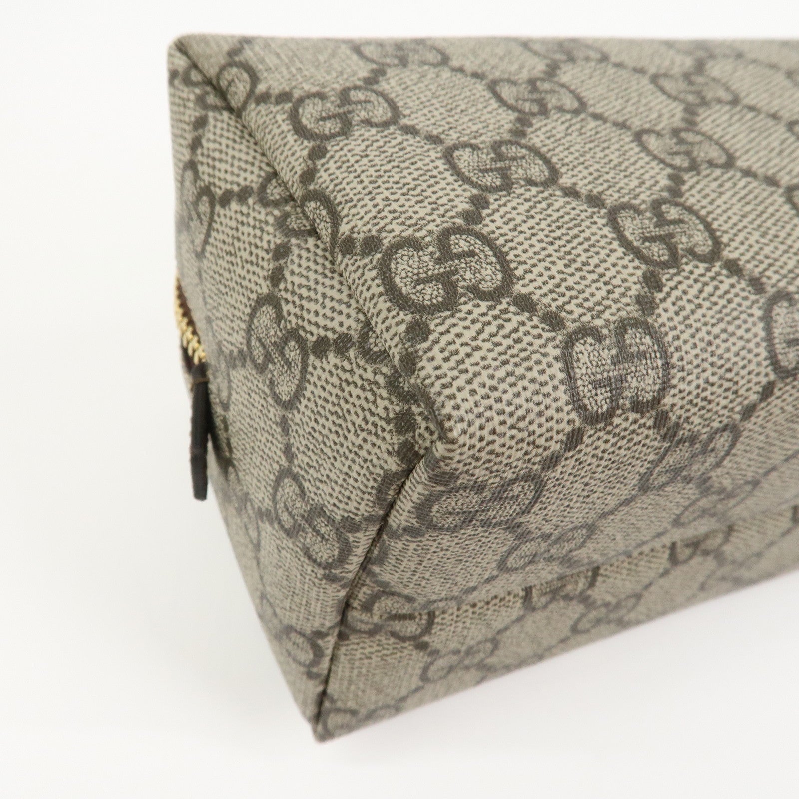 GUCCI GG Marmont GG Supreme Cosmetic Pouch Beige Brown 548393