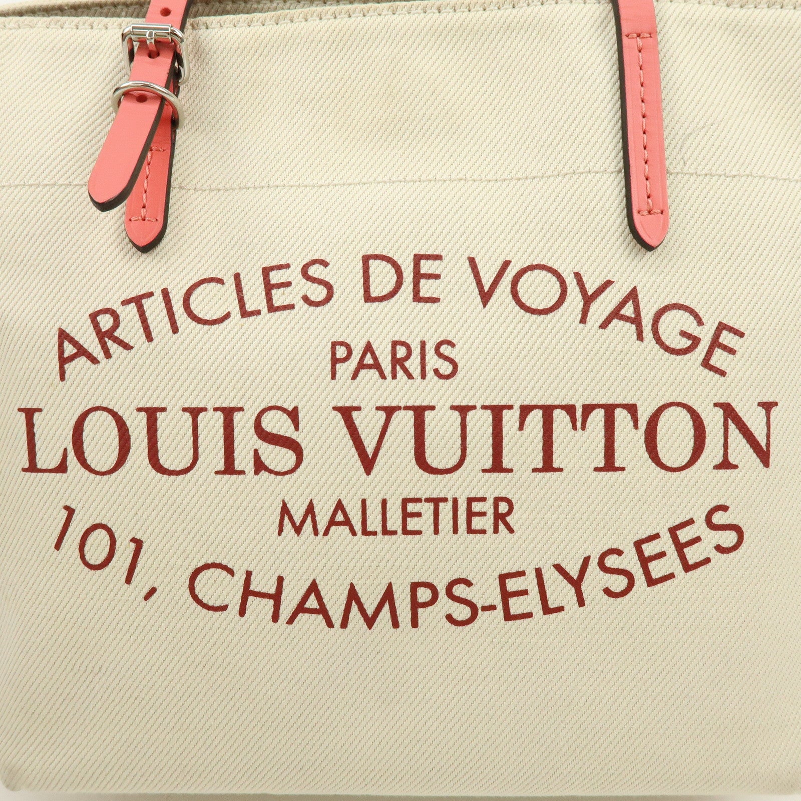 Louis Vuitton Canvas Leather Cabas PM Hand Bag Corail M94505