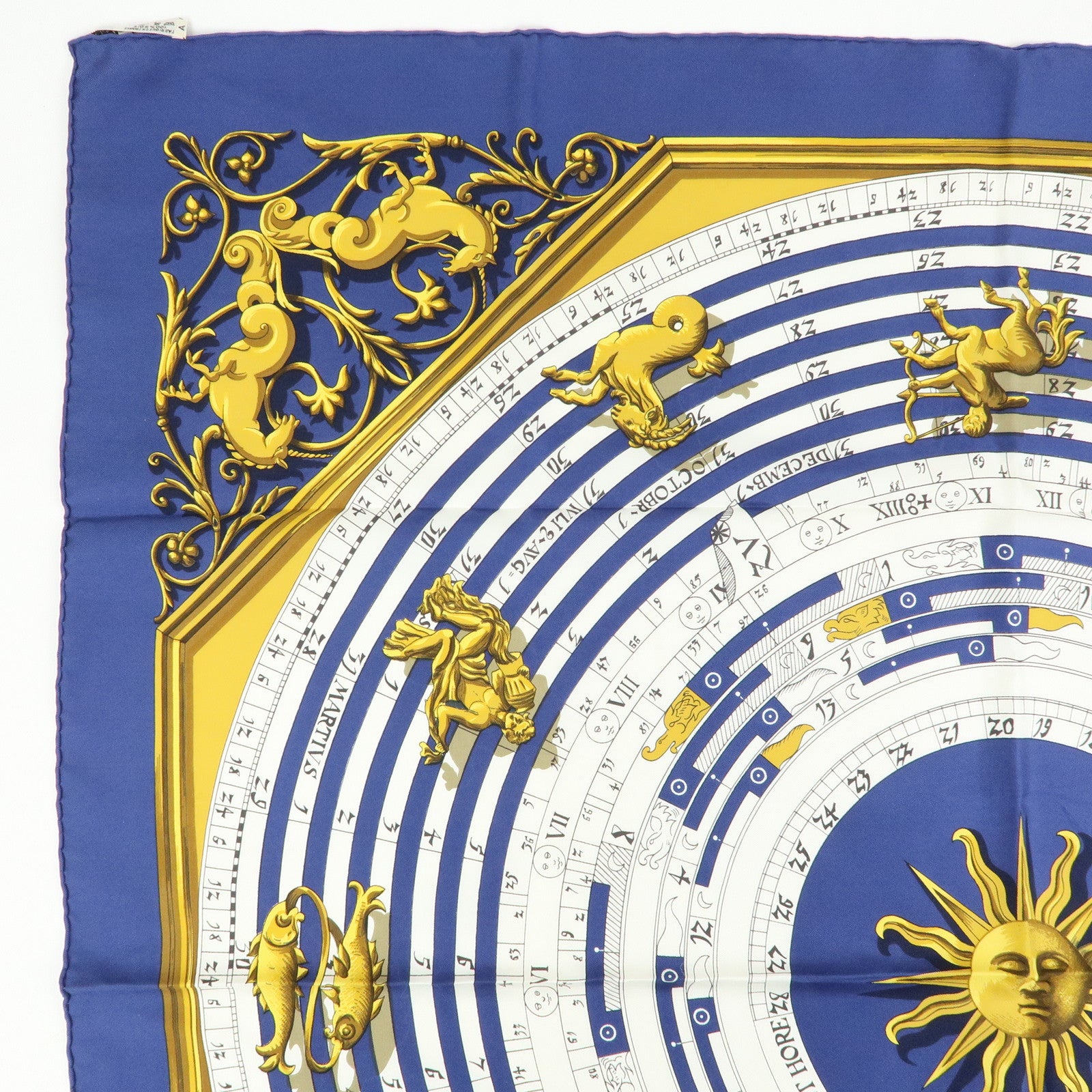 HERMES Carre 90 Silk 100% Scarf DIES ET HORE Multicolor