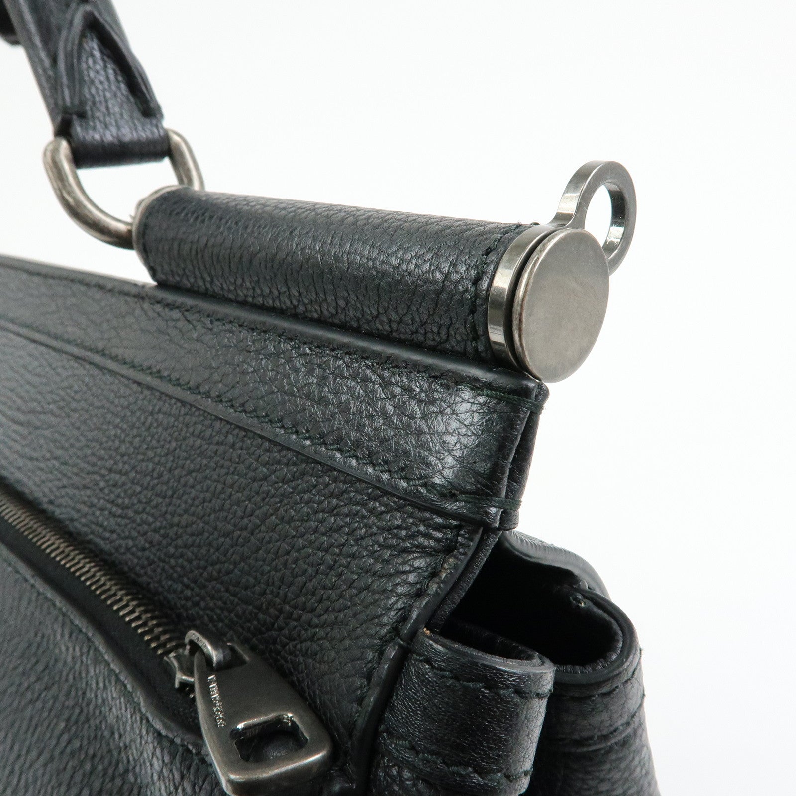 Dolce & Gabbana Leather 2Way Bag Hand Bag Shoulder Bag Black