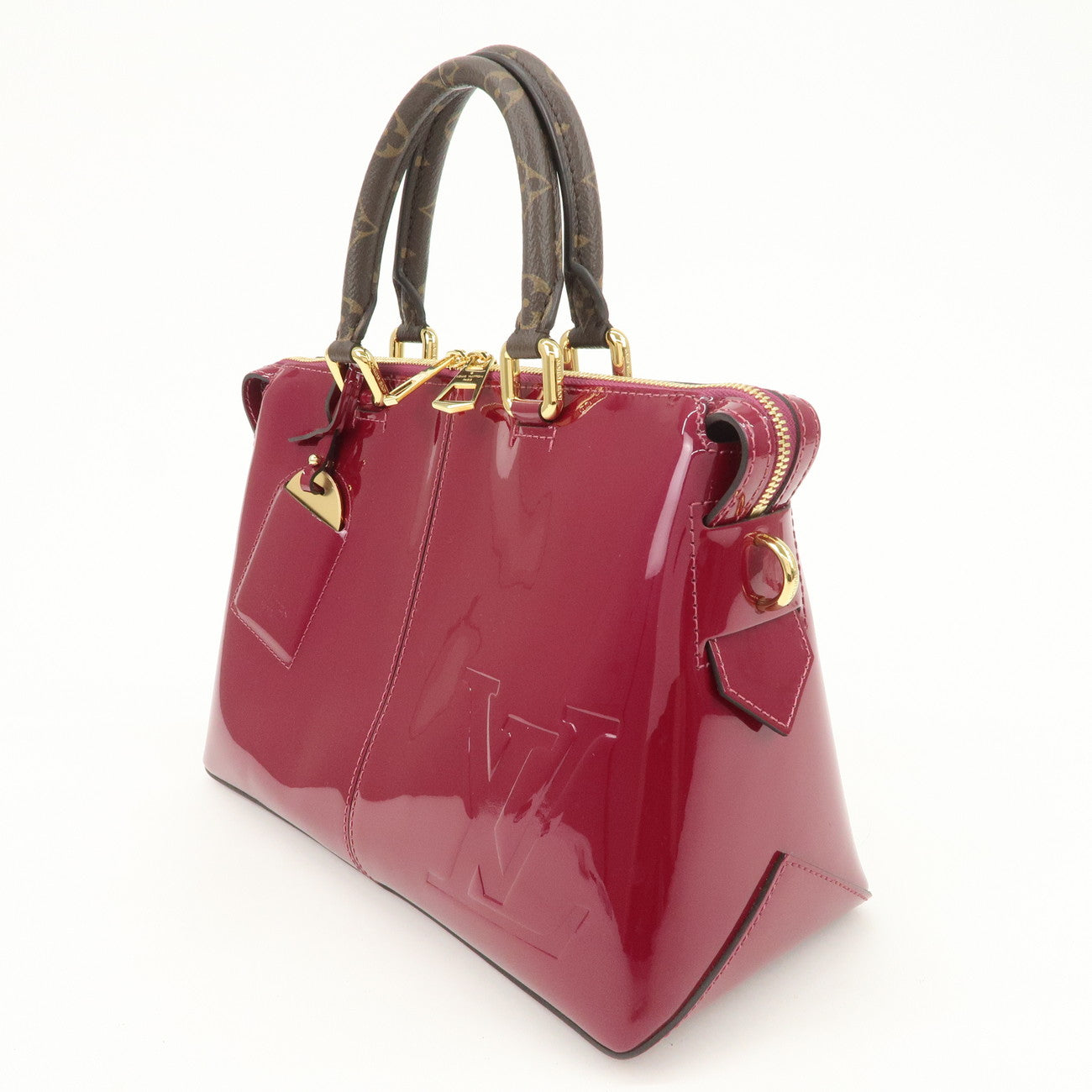 Louis Vuitton Vernis Monogram Tote Miroir 2Way Bag Magenta M54640