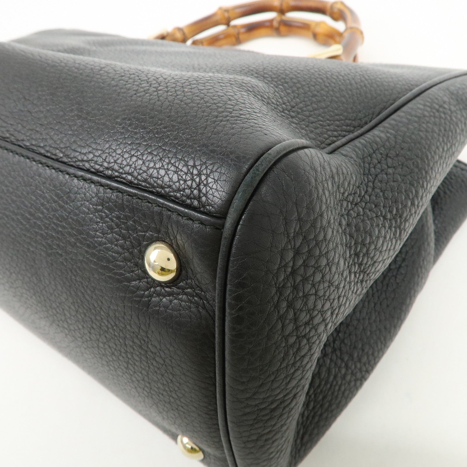 GUCCI Bamboo Shopper Medium 2Way Bag Shoulder Bag Black 323660