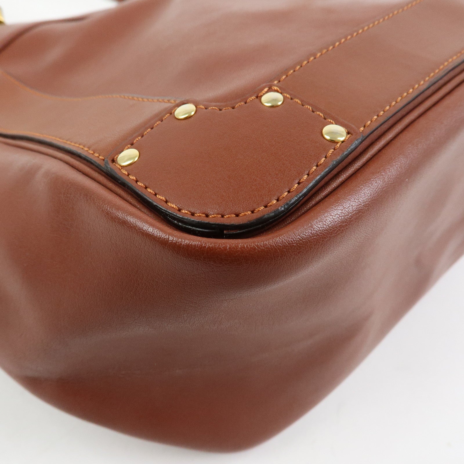 Chloe Eden Leather Tote Bag Shoulder Bag Tassel Charm Brown