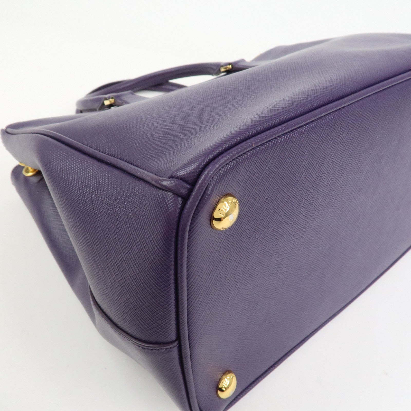 PRADA Saffiano Leather Galleria 2Way Bag Hand Bag Purple BN1786