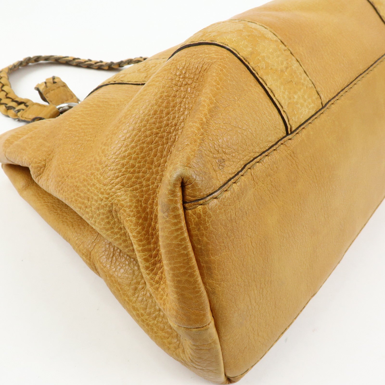 GUCCI Bamboo Bar Guccissima Leather Tote Bag Mustard 232947