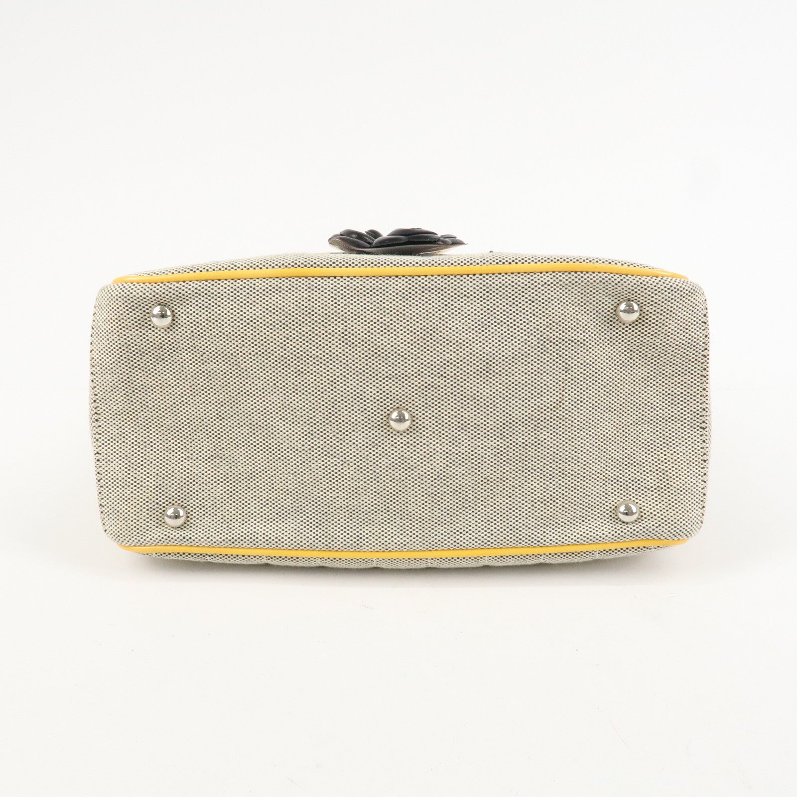 CHANEL Camelia No.5 Chocolate Bar Chain Shoulder Bag A31573 Used